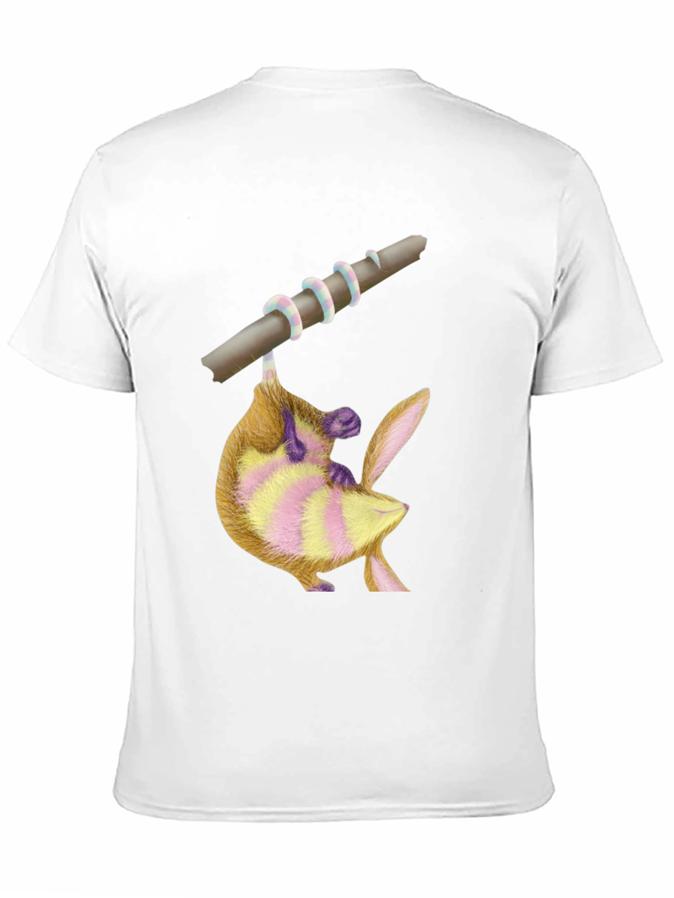 Black Cute Possum on Branch Graphic Tee view 11