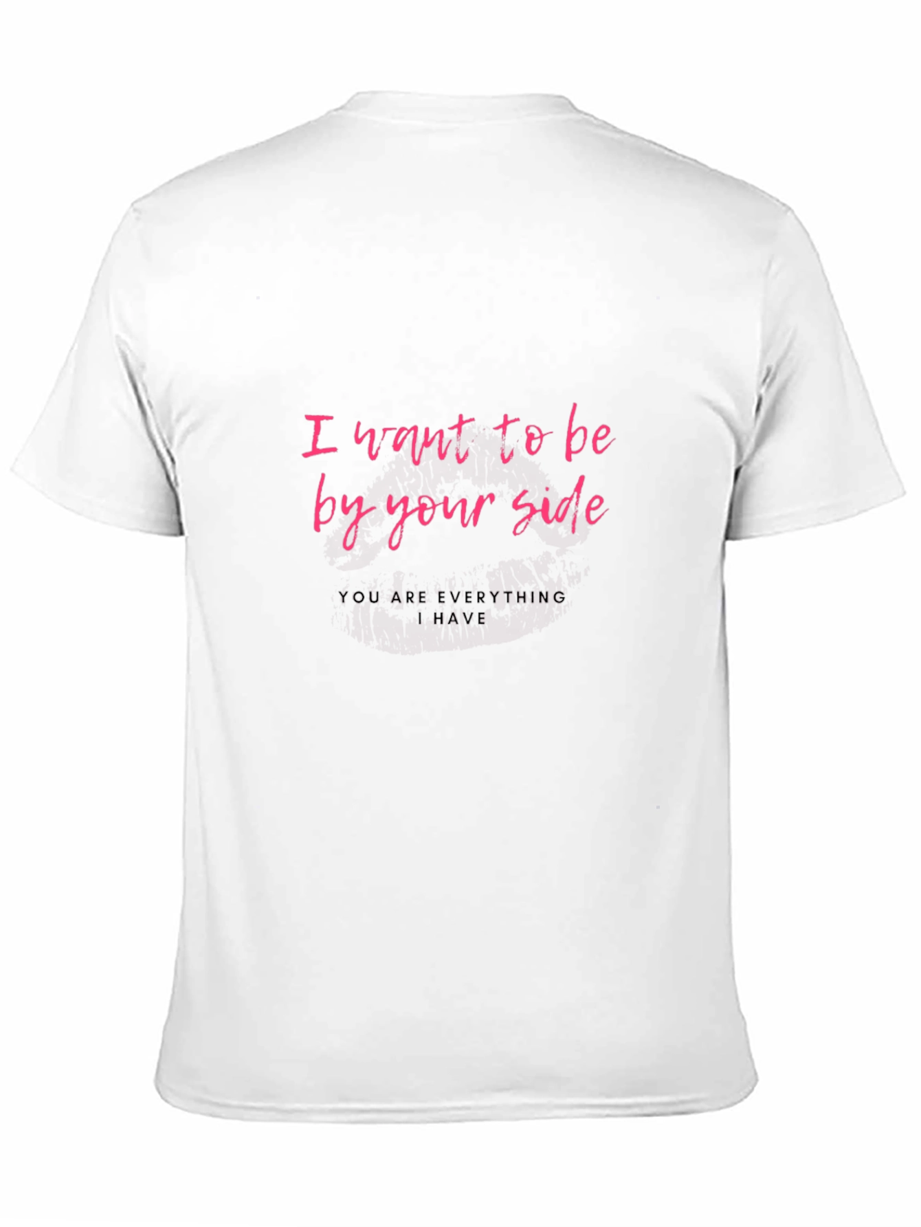 Black Romantic Statement T-Shirt - "I Want To Be By Your Side" view 11