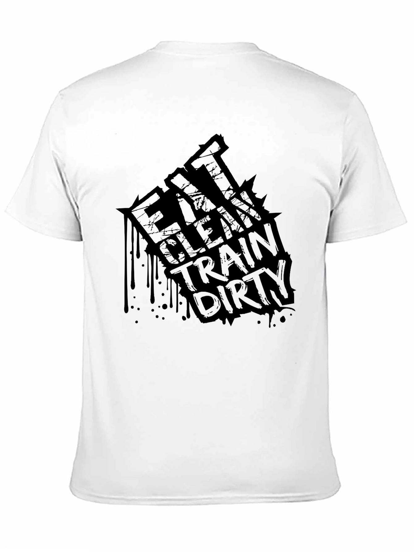 Black Eat Clean Train Dirty Graphic Tee view 11