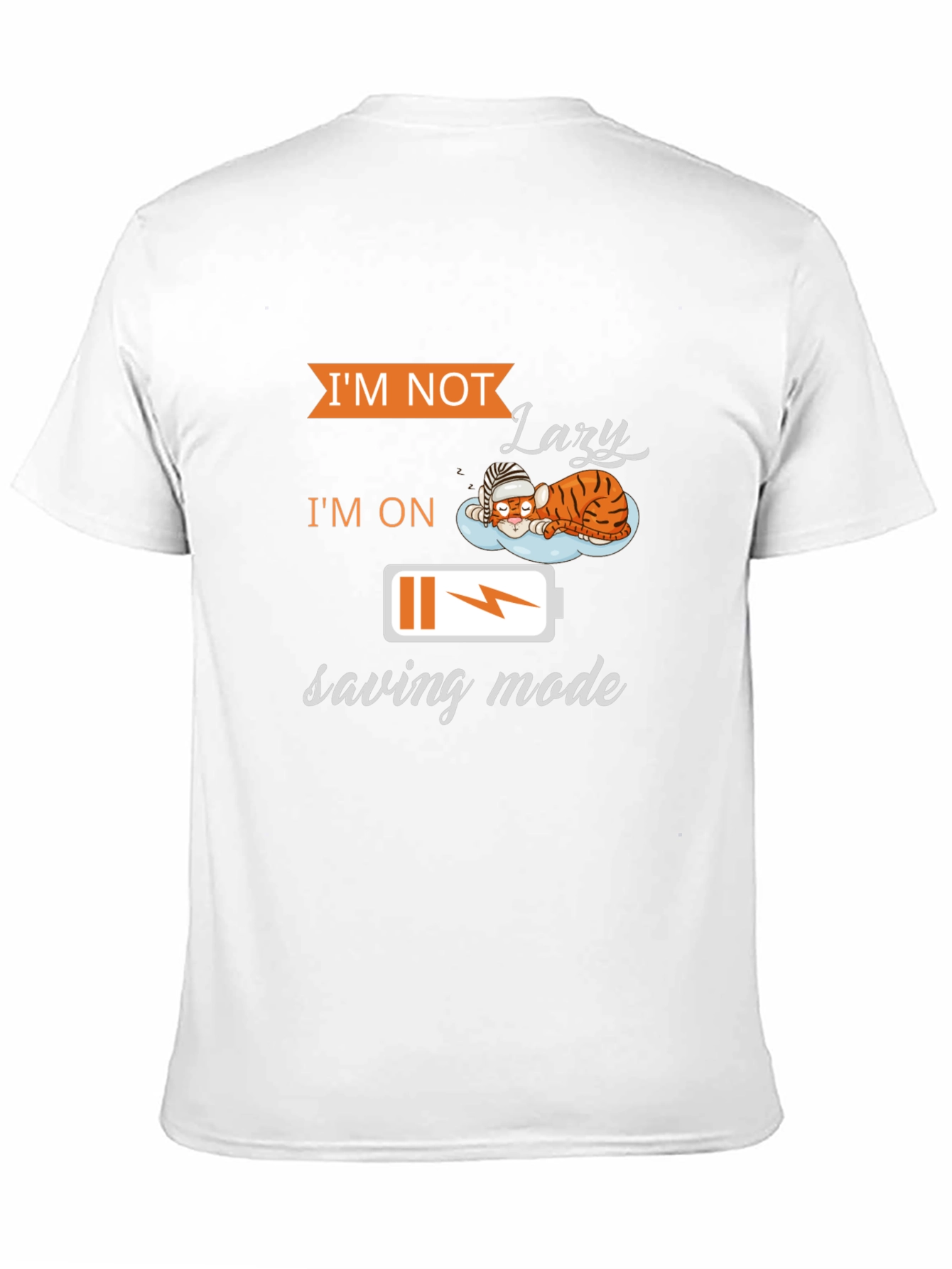 Black Lazy Saving Mode T-Shirt - Funny Graphic Tee view 11
