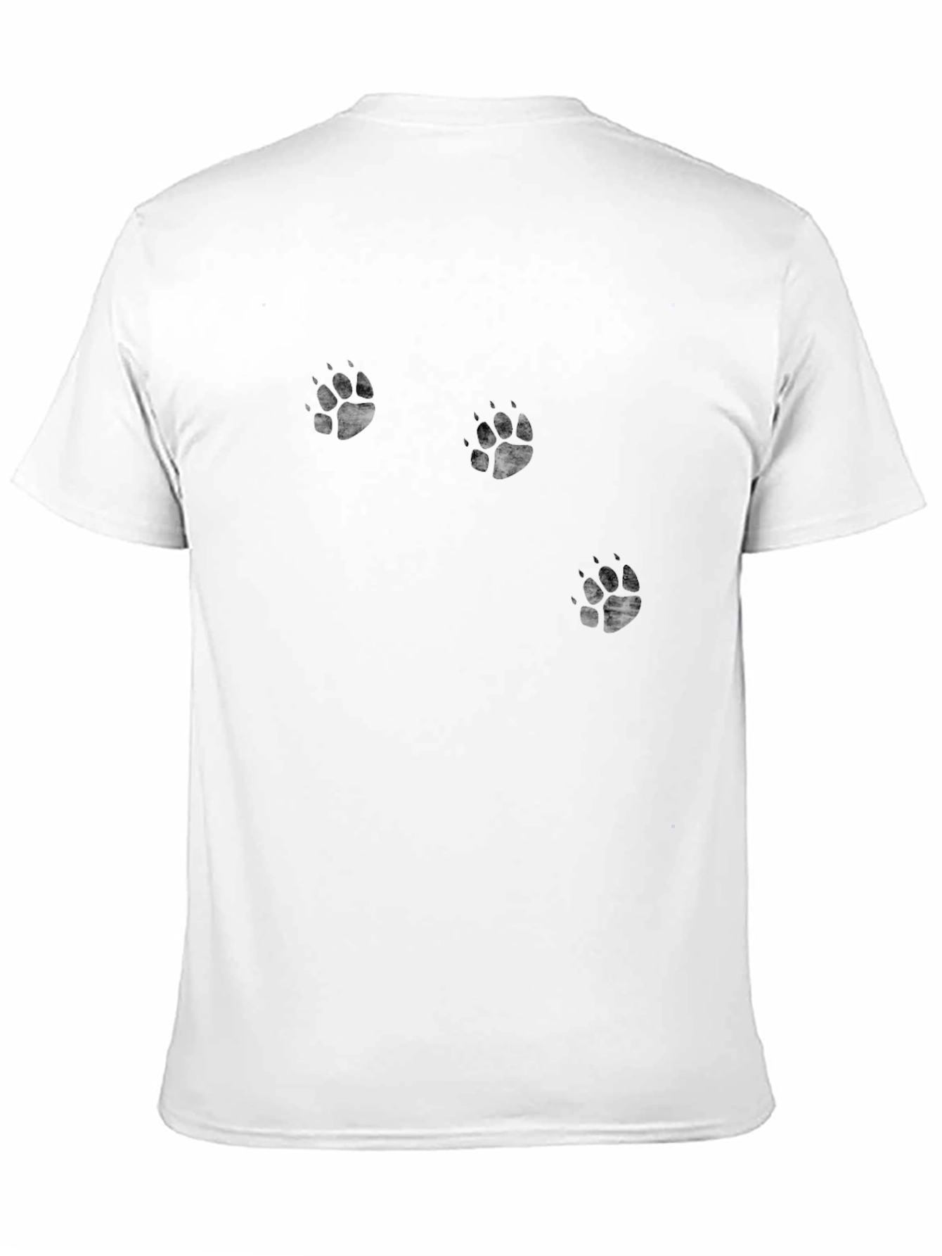 Black Men's Black Paw Print T-Shirt view 11