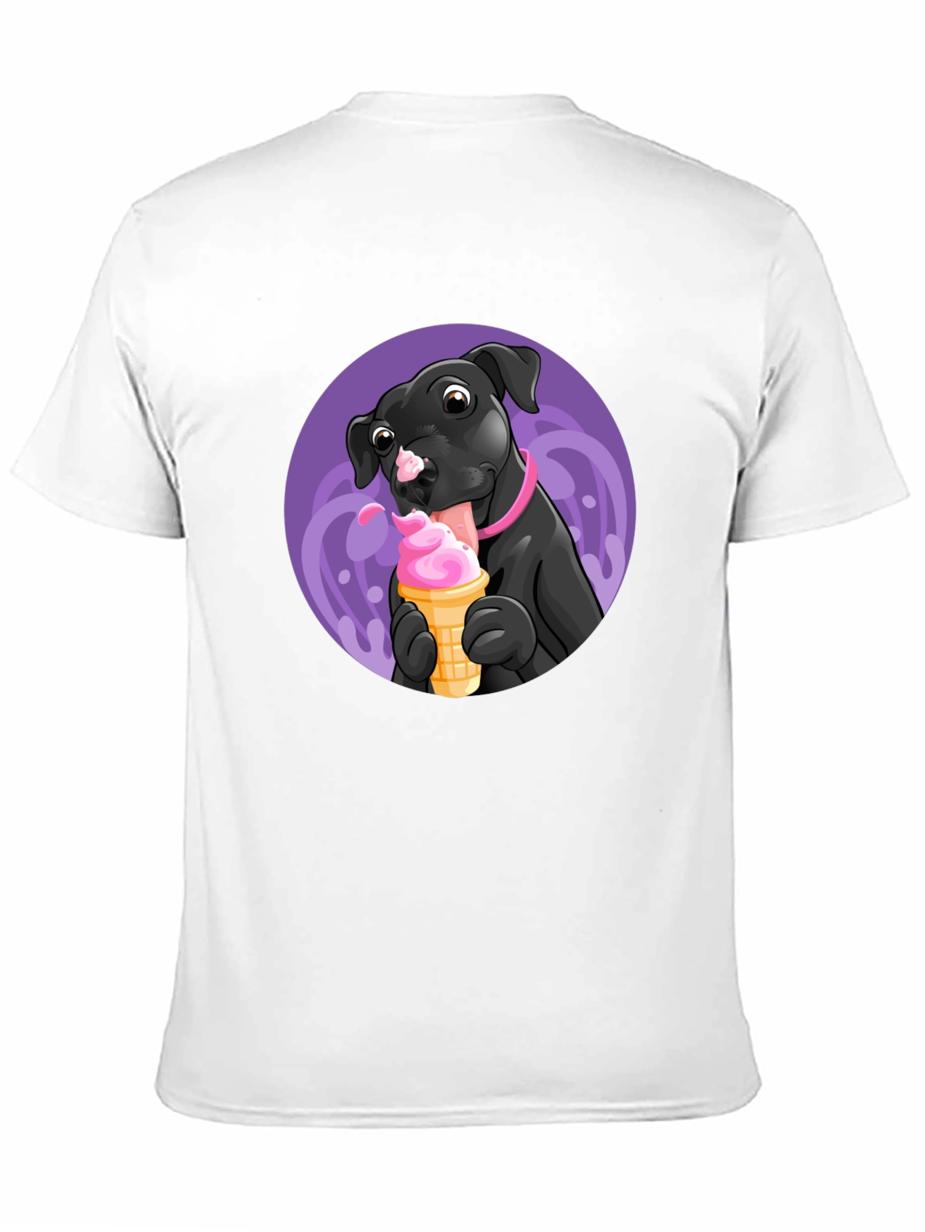 Black Dog Eating Ice Cream Graphic Tee - Black view 11