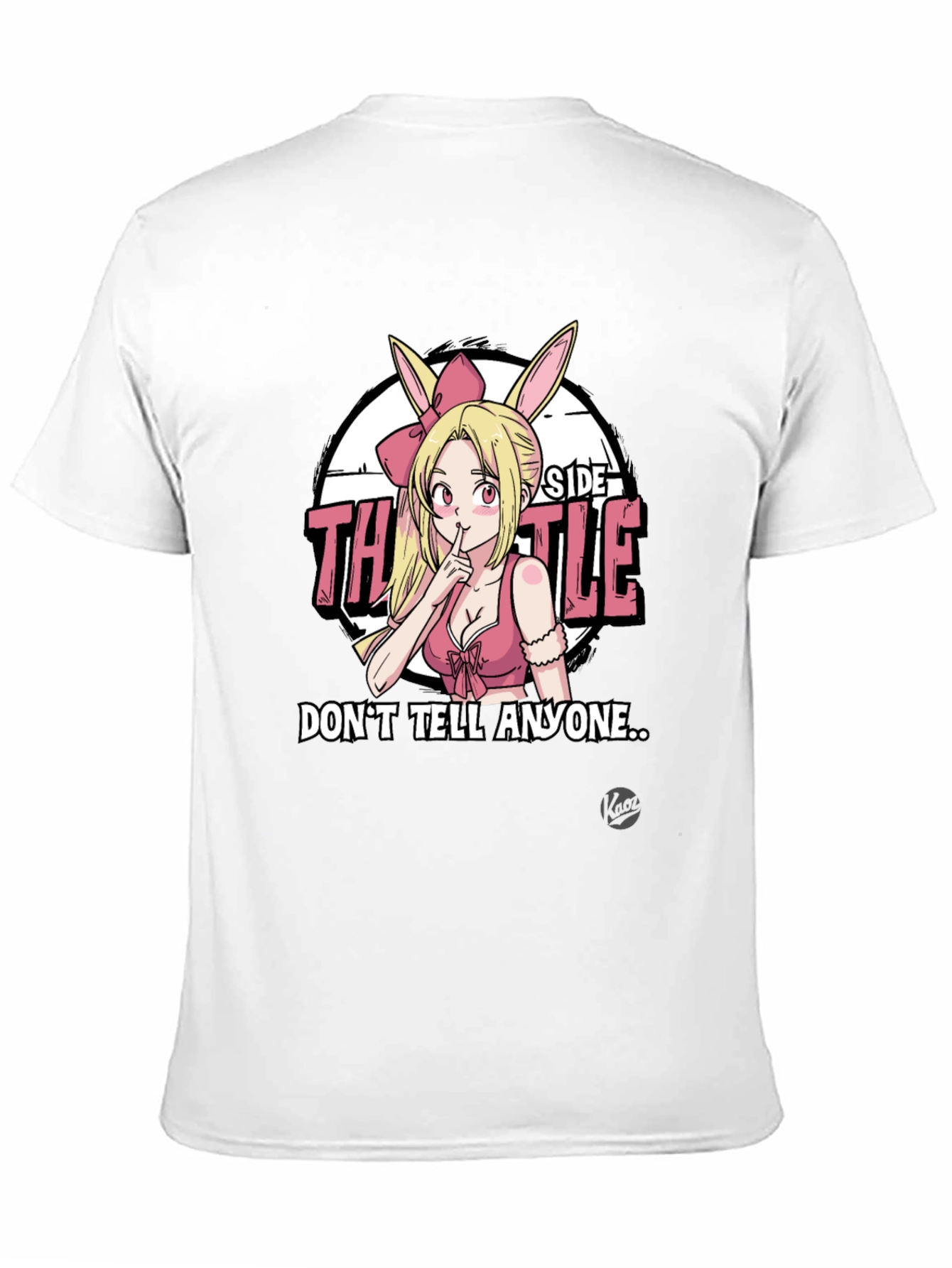 Black Anime Bunny Girl Graphic Tee - "Don't Tell Anyone..." view 11