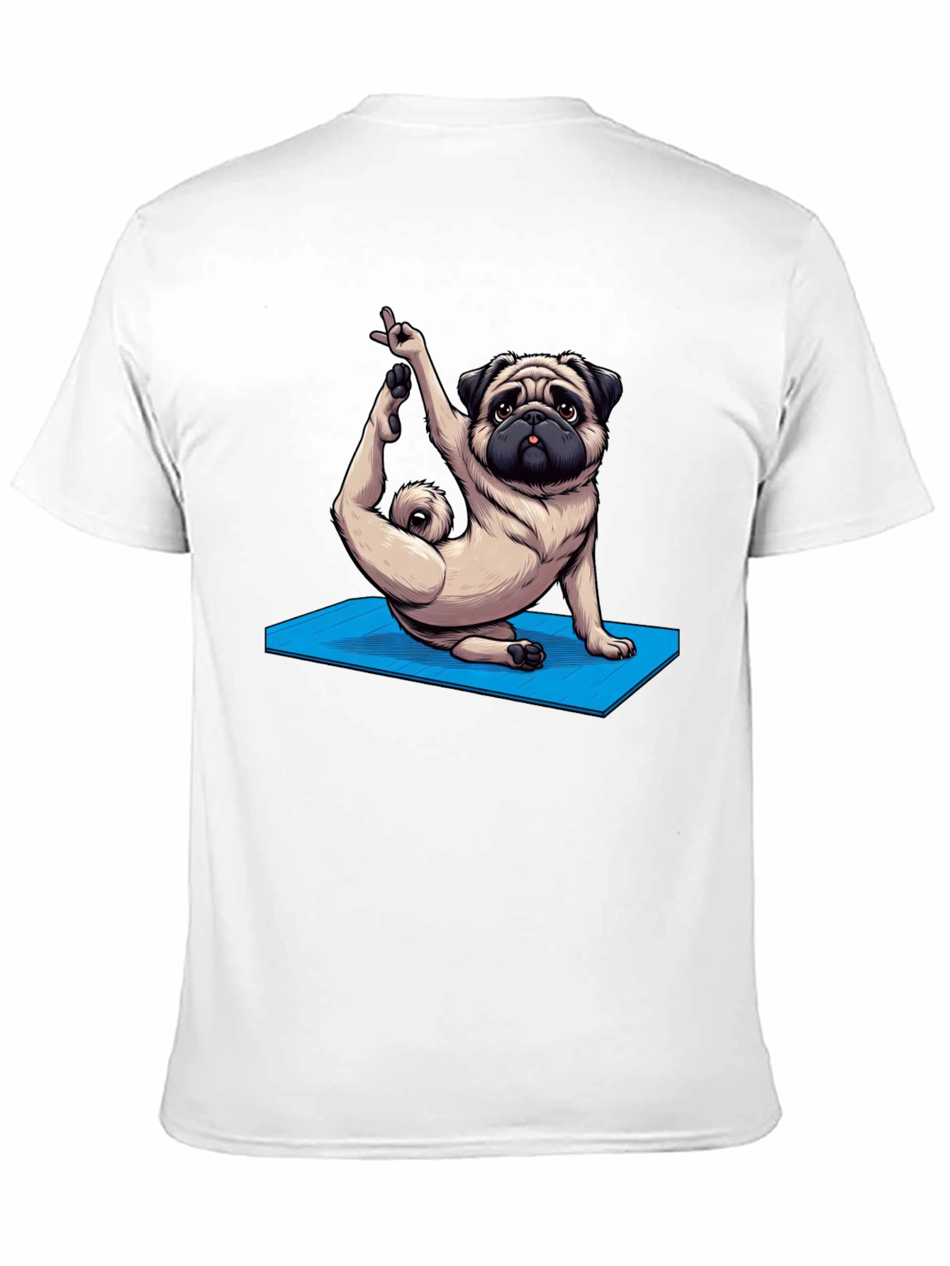 Black Yoga Pug Graphic Tee - Men's Black T-Shirt view 11