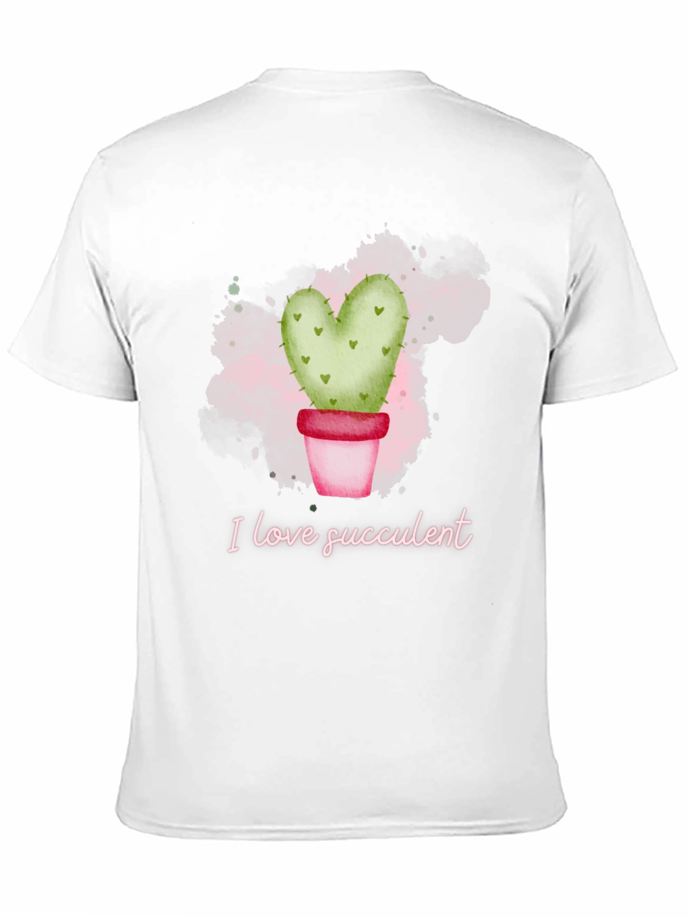 Black I Love Succulent T-Shirt - Heart Cactus view 11