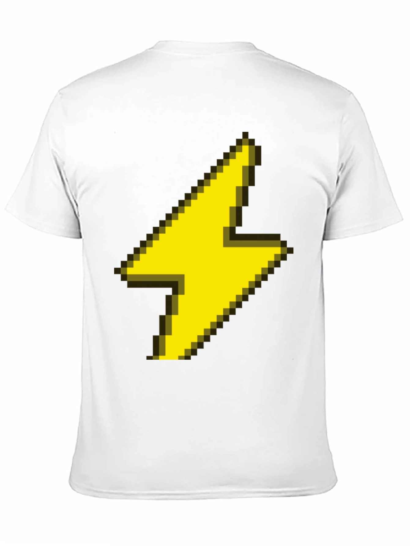 Black Pixel Lightning Bolt Graphic Tee - Black Casual Shirt view 11