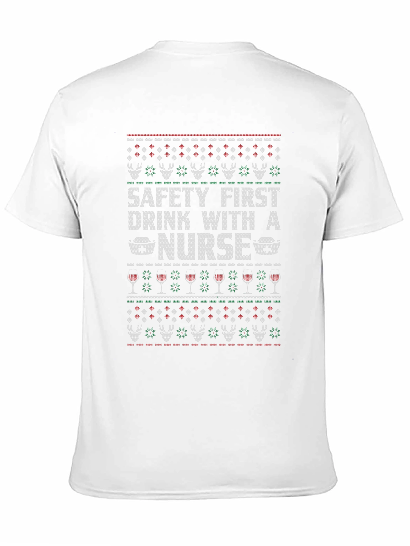 Black Funny Nurse Ugly Christmas Sweater T-Shirt view 11
