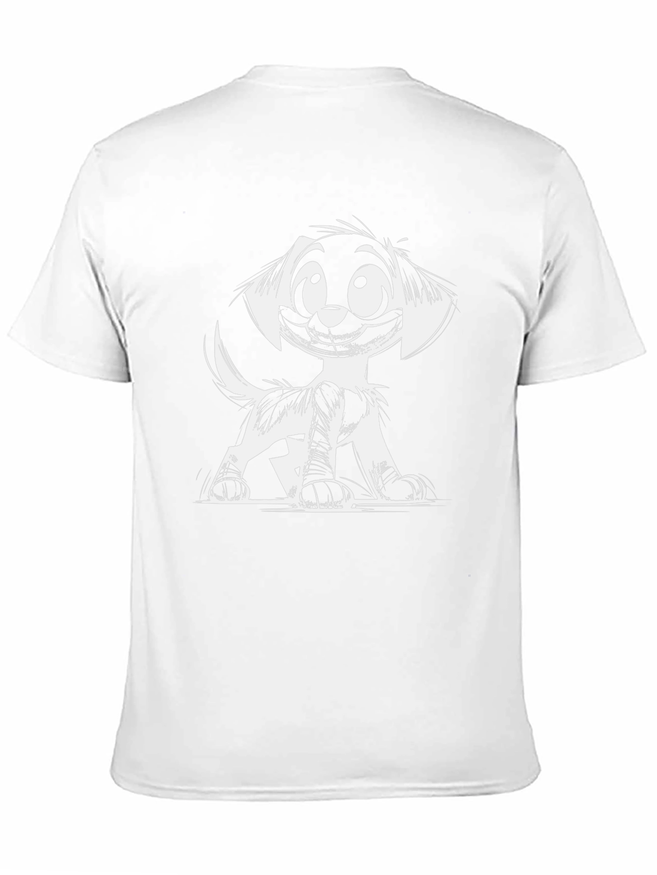 Black Cartoon Dog Graphic Tee - Black view 11