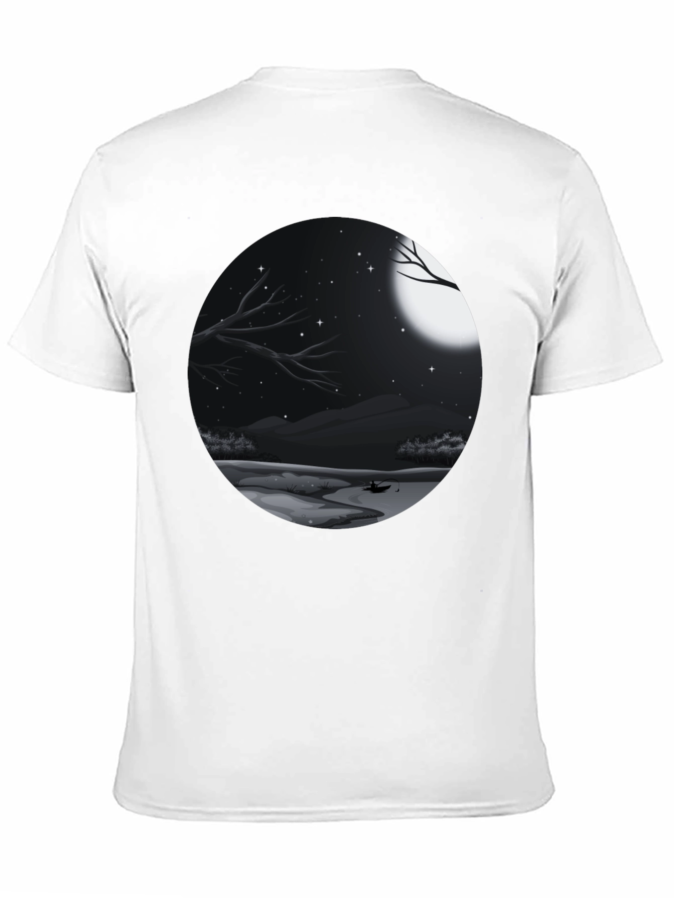 Black Moonlit Lake Graphic Tee - Black view 11