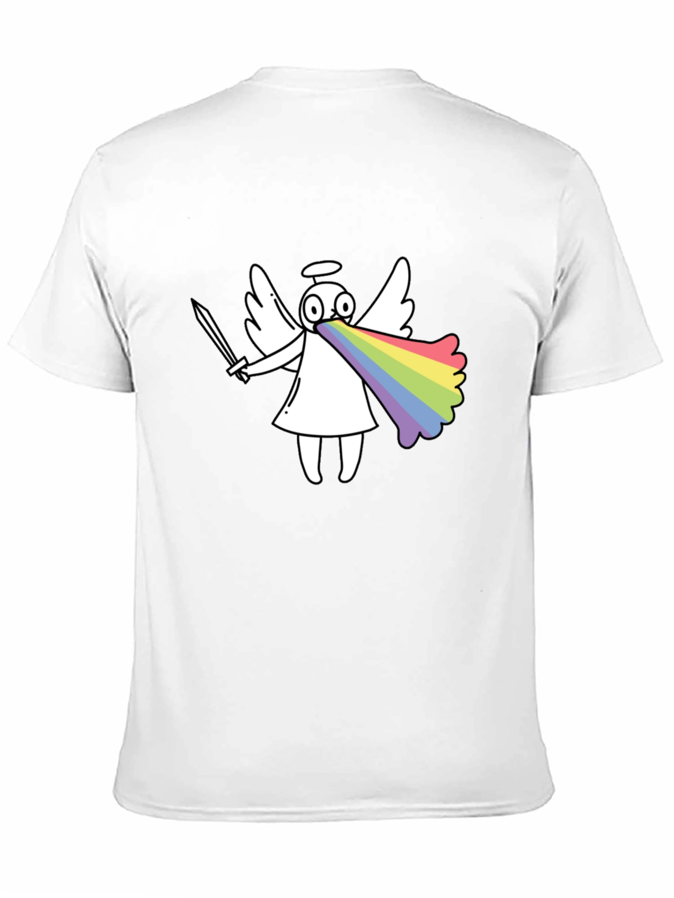 Black Rainbow Angel Graphic T-Shirt view 11