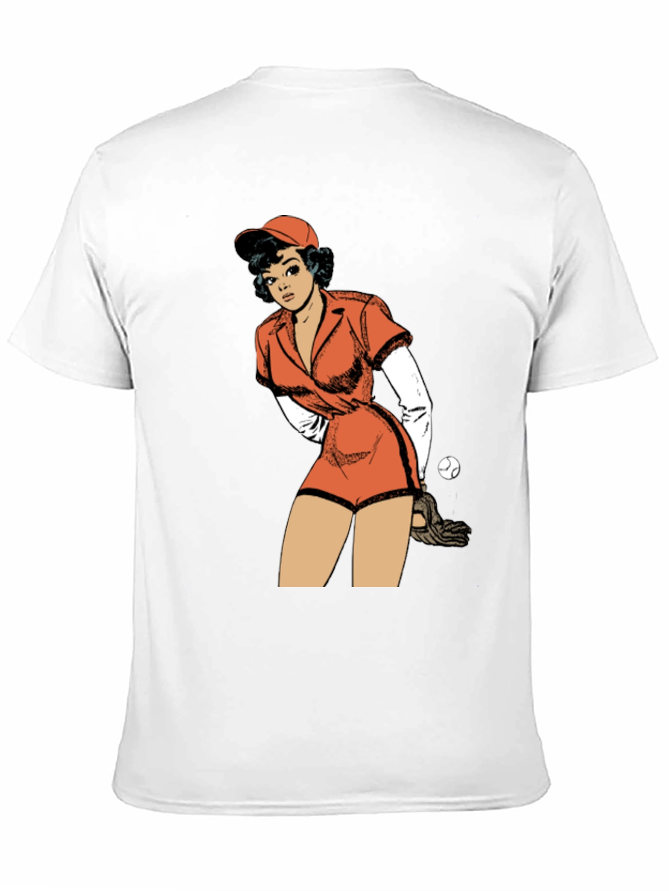Black Retro Baseball Girl Graphic T-Shirt view 11