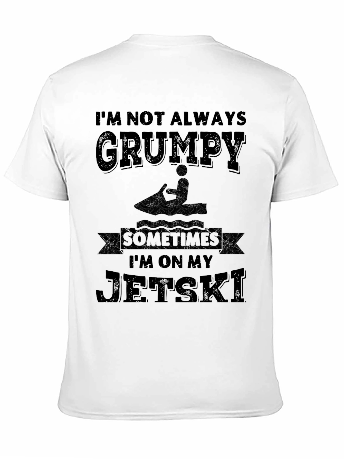 Black Grumpy Jet Ski Graphic T-Shirt view 11
