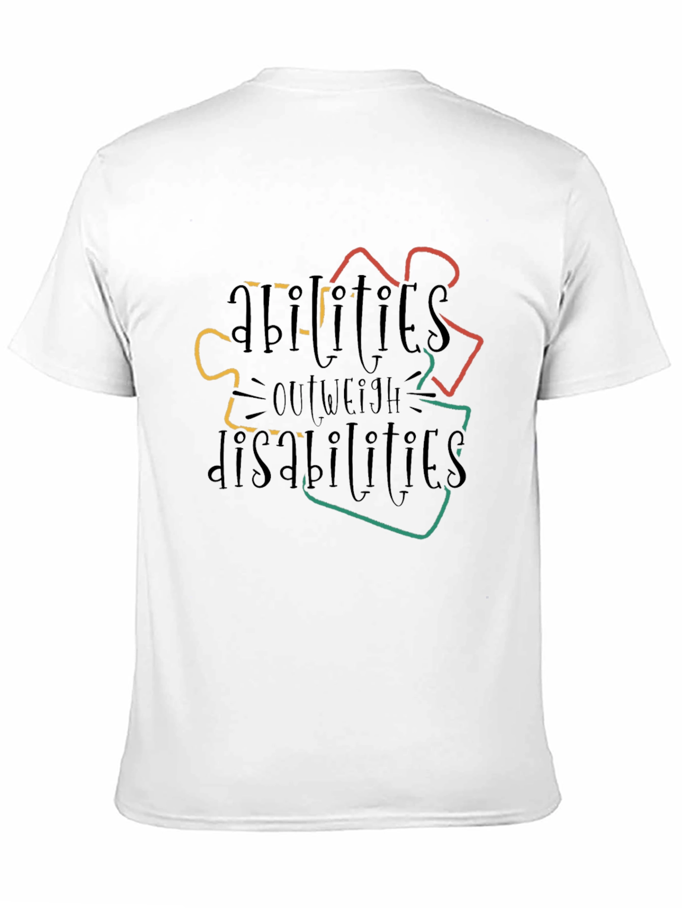 Black Autism Awareness T-Shirt: Abilities Outweigh Disabilities view 11