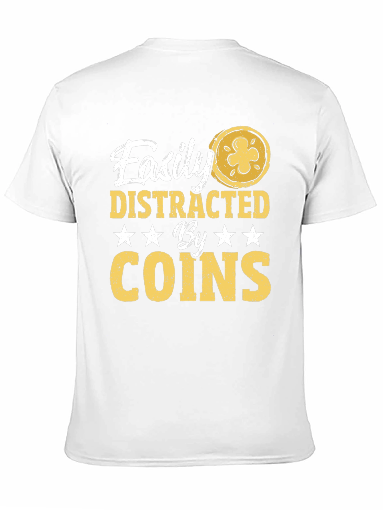 Black Easily Distracted by Coins - Graphic T-Shirt view 11