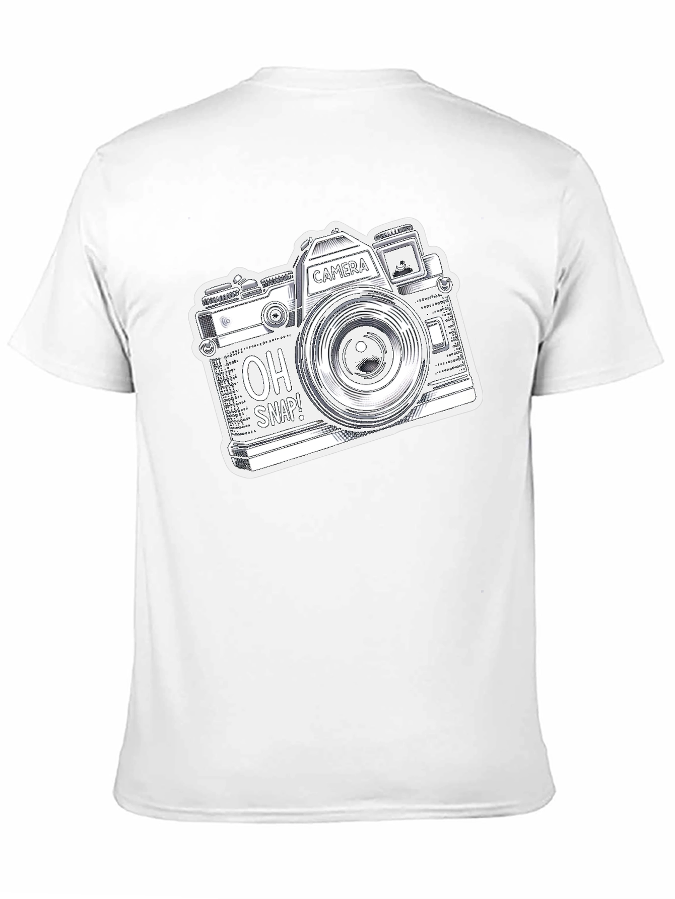 Black Retro Camera Graphic Print Black T-Shirt view 11