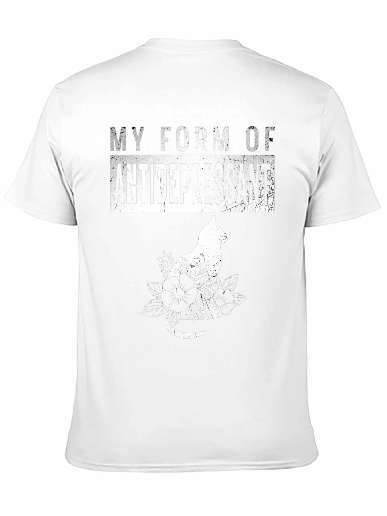 Black Cat Antidepressant Black T-Shirt view 11