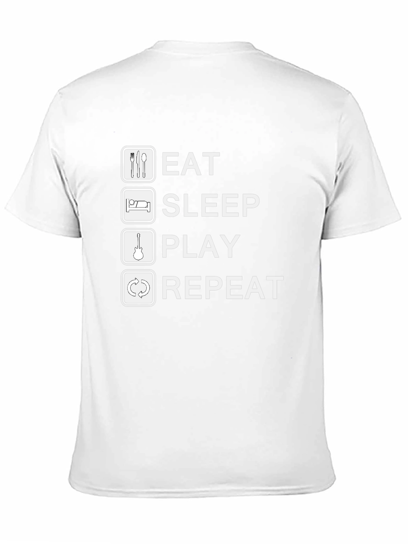 Black Eat Sleep Play Repeat Black Graphic Tee Shirt view 11