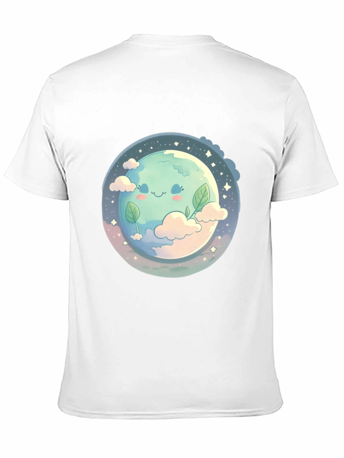 Black Cute Earth Graphic Black T-Shirt view 11