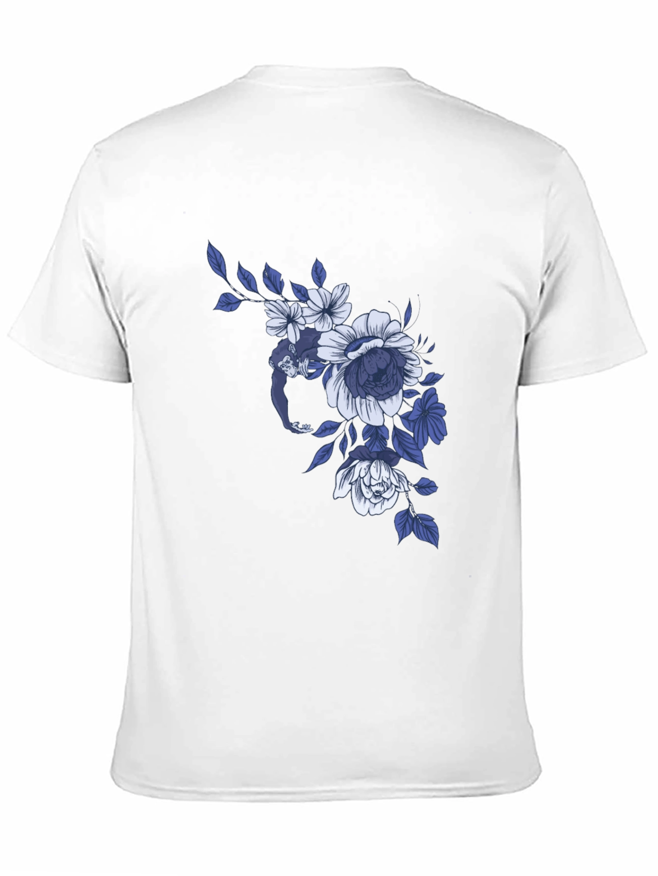 Black Floral Monkey Graphic Tee - Modern Casual Style view 11
