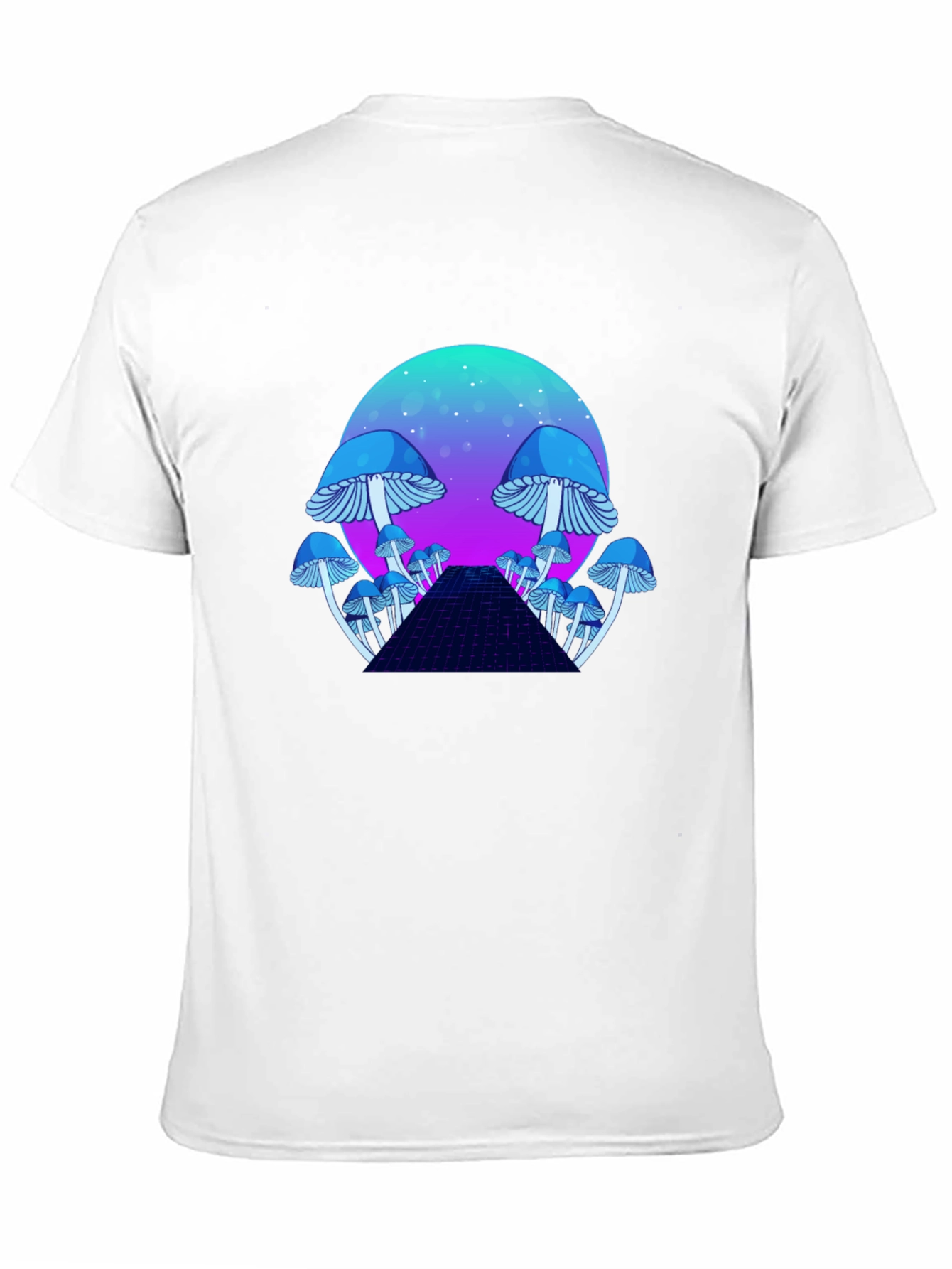 Black Mushroom Galaxy T-Shirt - Retro Synthwave Design view 11