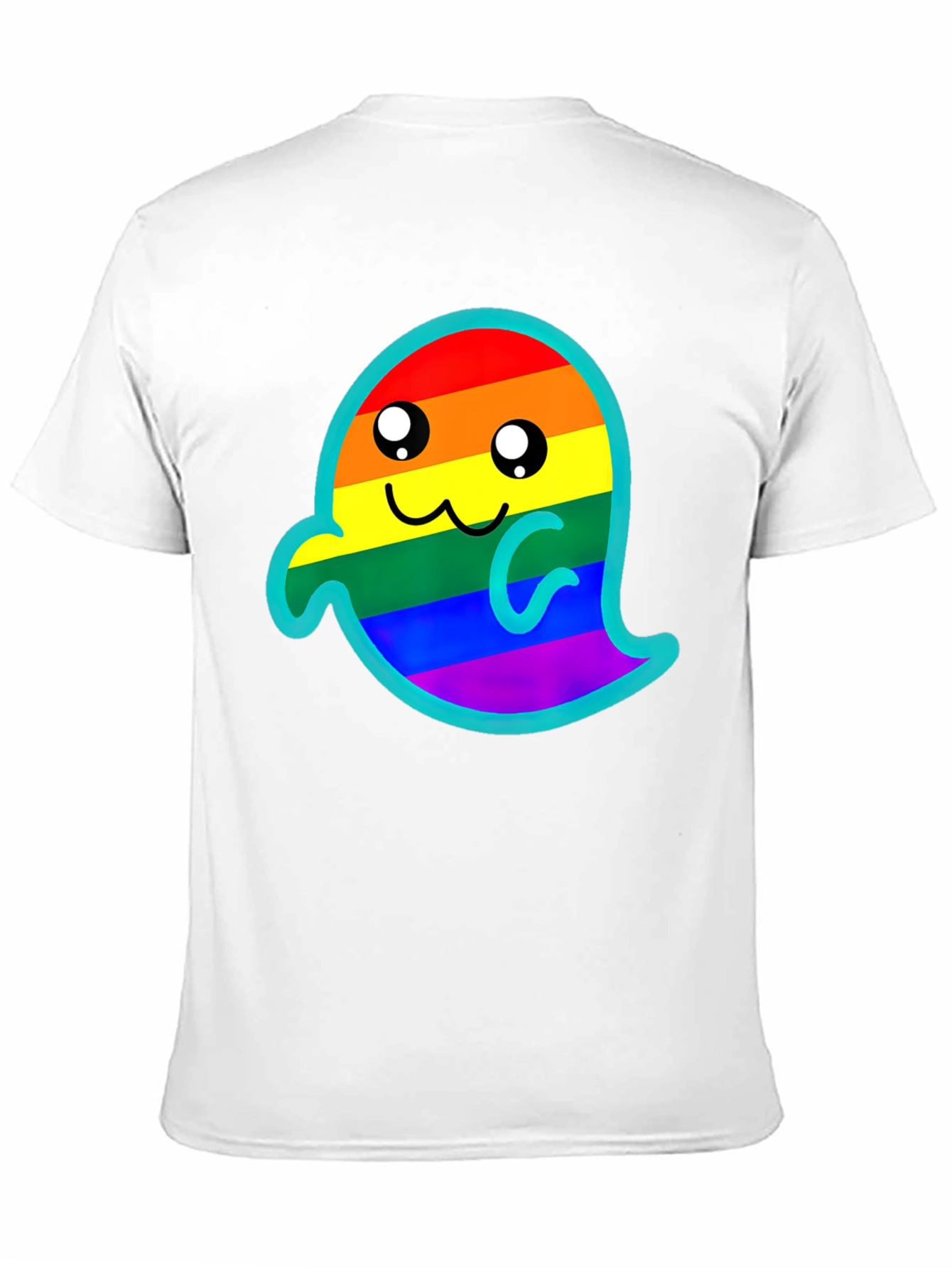Black Rainbow Ghost Graphic Tee - Soft Cotton Blend view 11