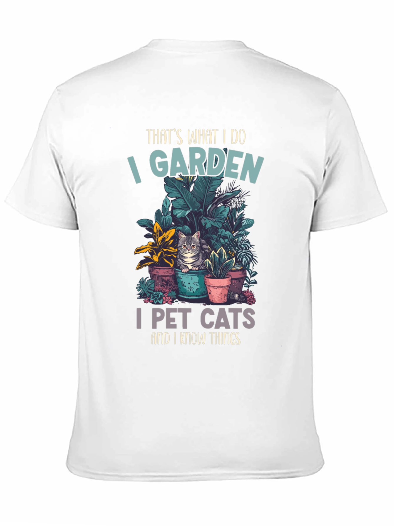 Black Gardening and Cat Lover T-Shirt view 11