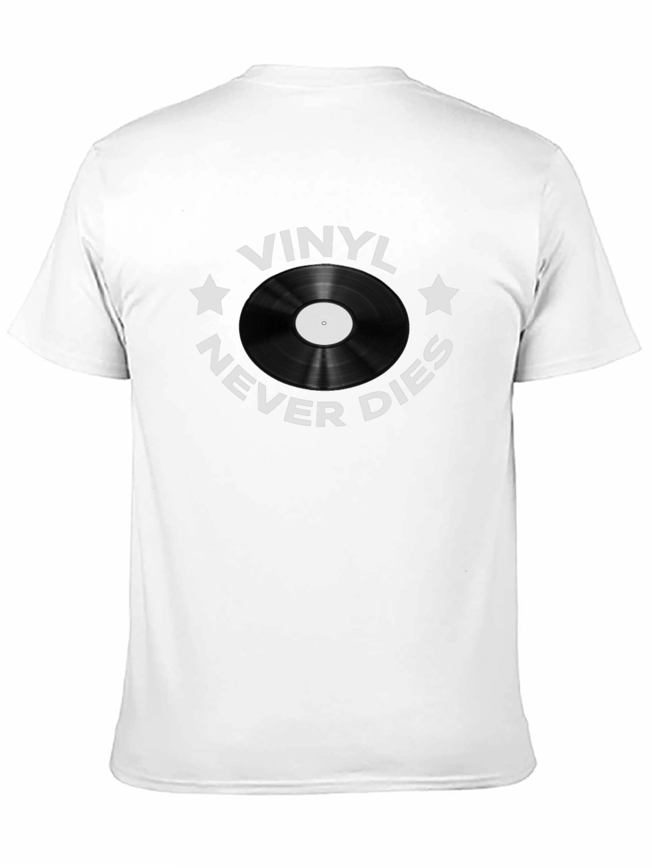 Black Vinyl Never Dies Graphic Tee - Music Lover T-Shirt view 11