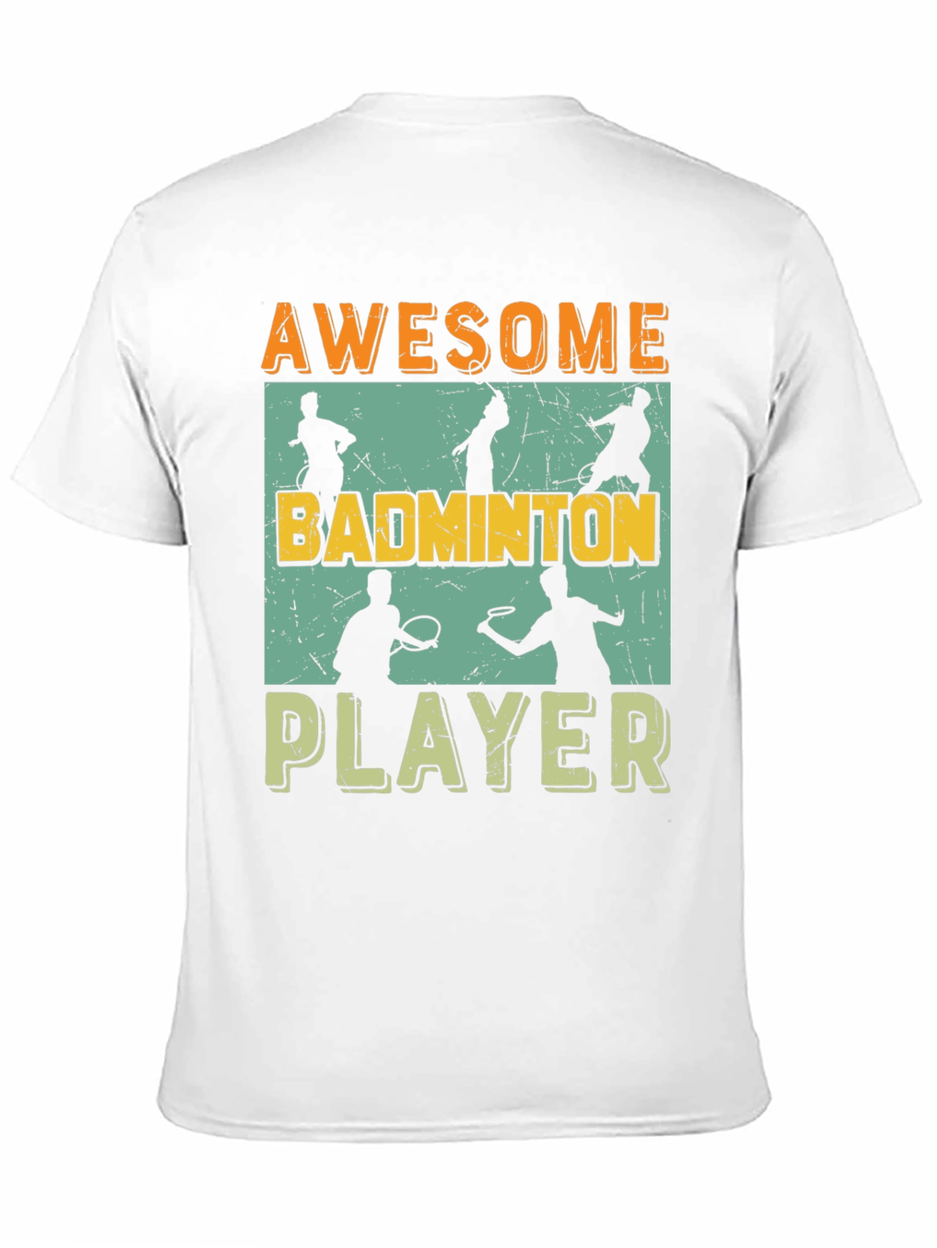 Black Awesome Badminton Player Graphic Tee view 11