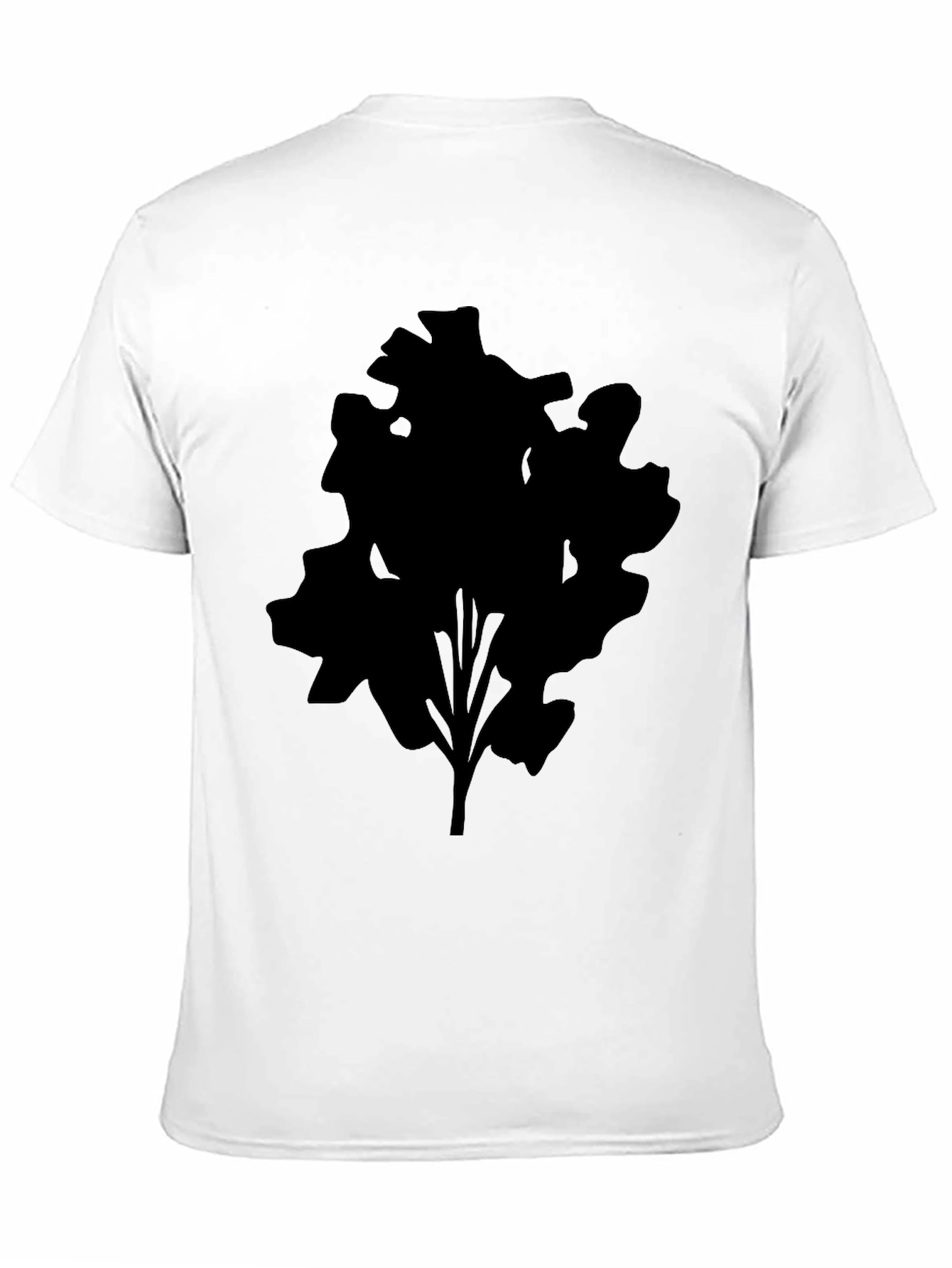 Black Men's Black T-Shirt with Abstract Tree Silhouette Design view 11