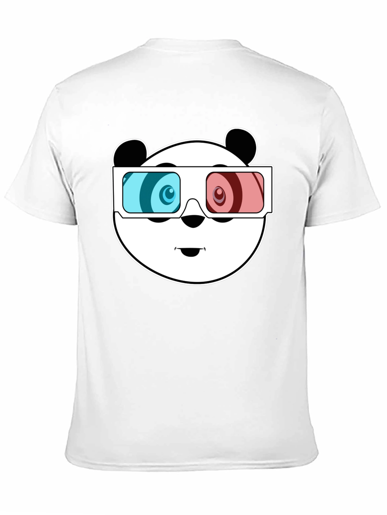 Black Cool Panda 3D Glasses Black T-Shirt view 11