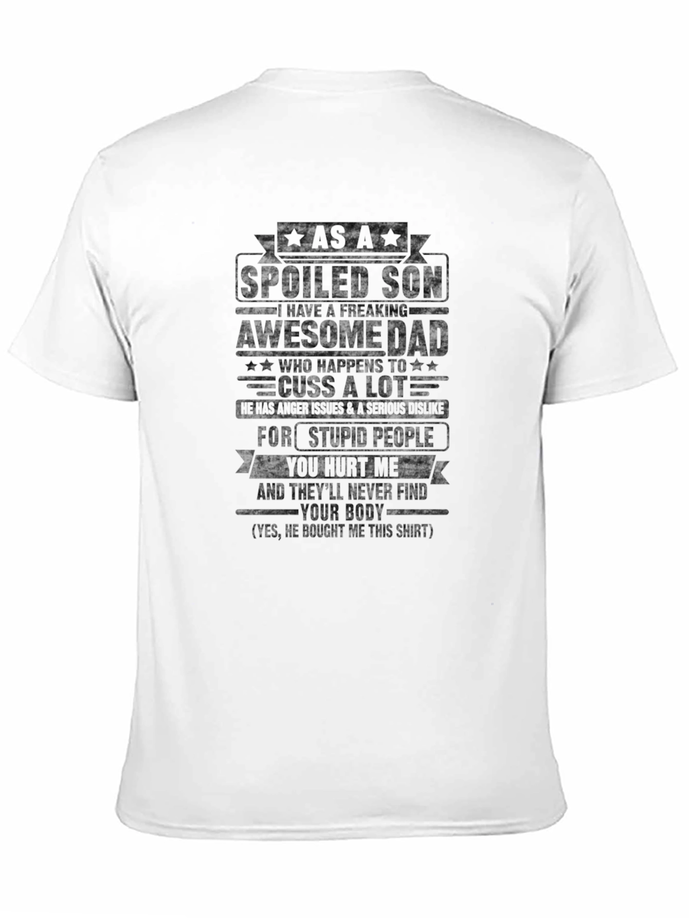 Black Spoiled Son Awesome Dad Black Graphic Tee view 11