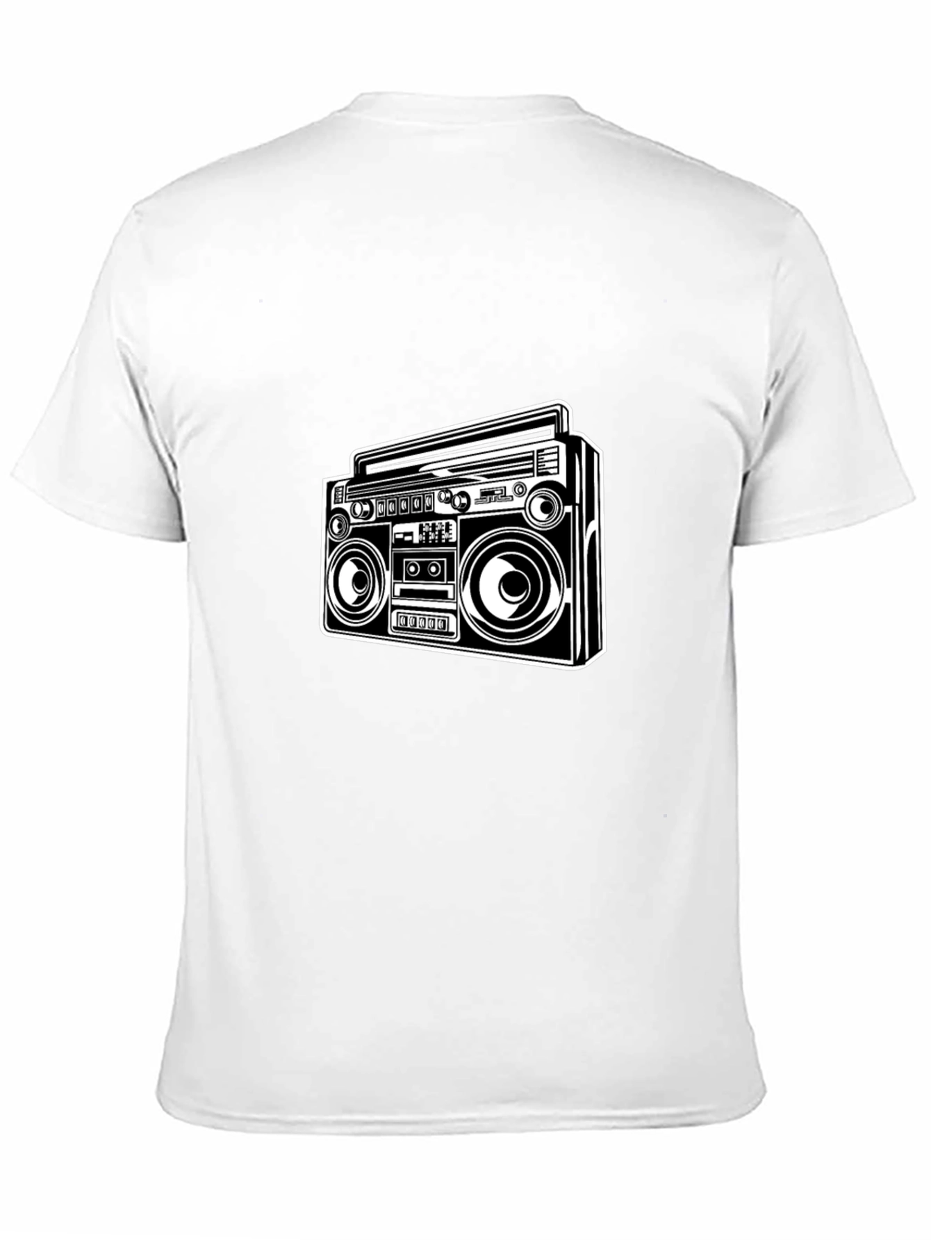 Black Retro Boombox Graphic Tee - Classic Black T-Shirt view 11