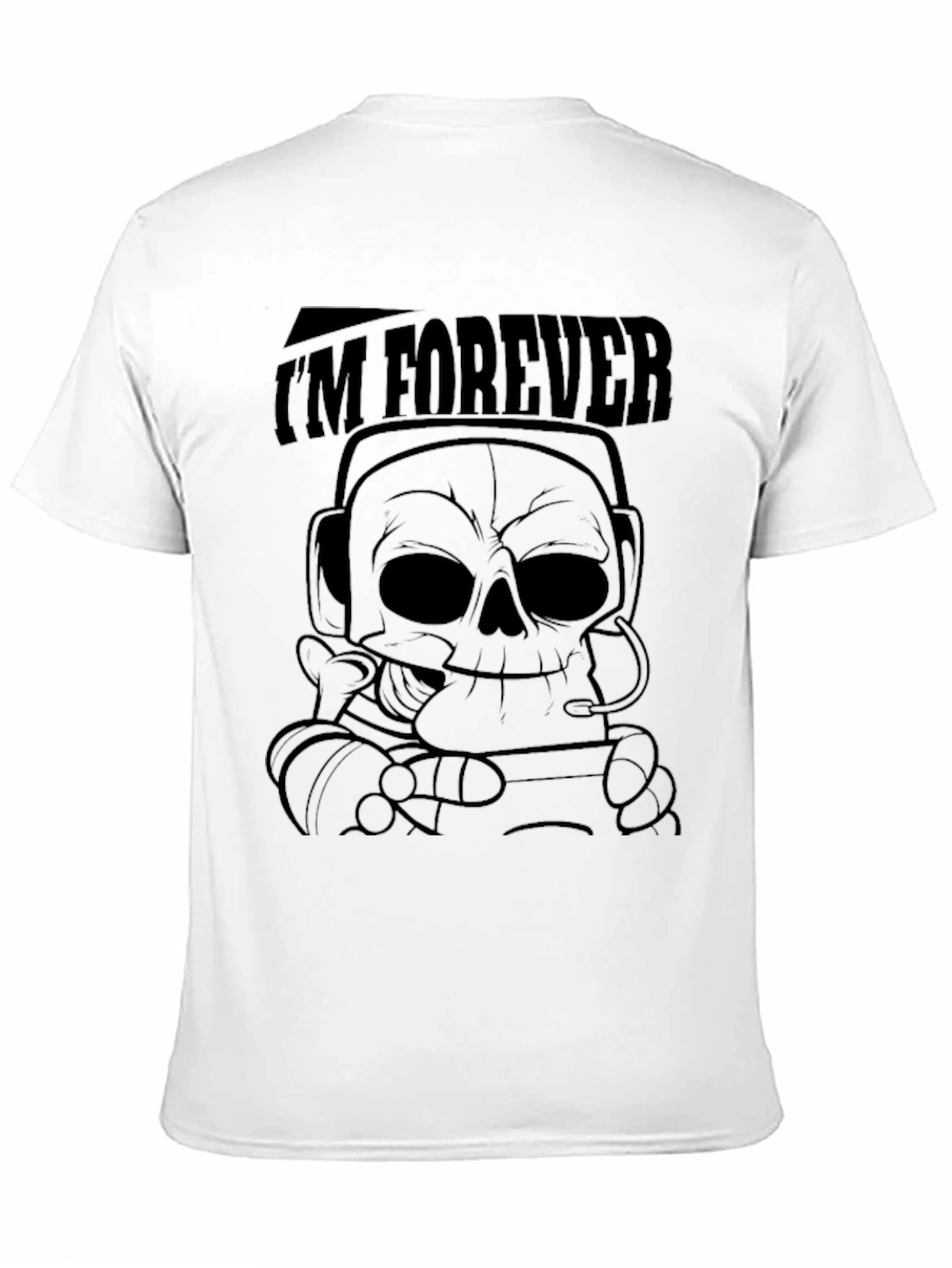 Black I'm Forever Skull Graphic Black T-Shirt view 11