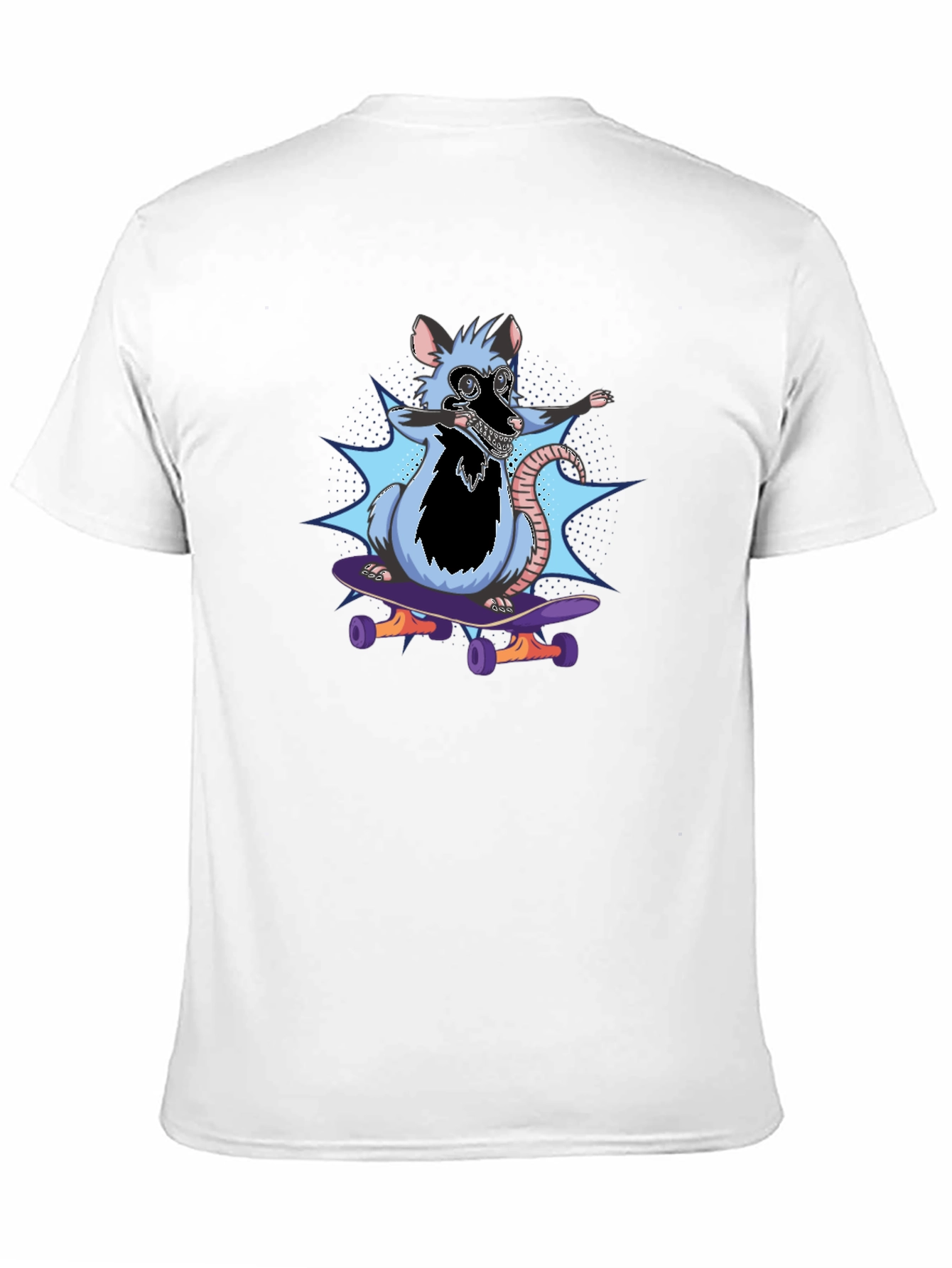 Black Skateboarding Rat T-Shirt - Cool Graphic Tee view 11