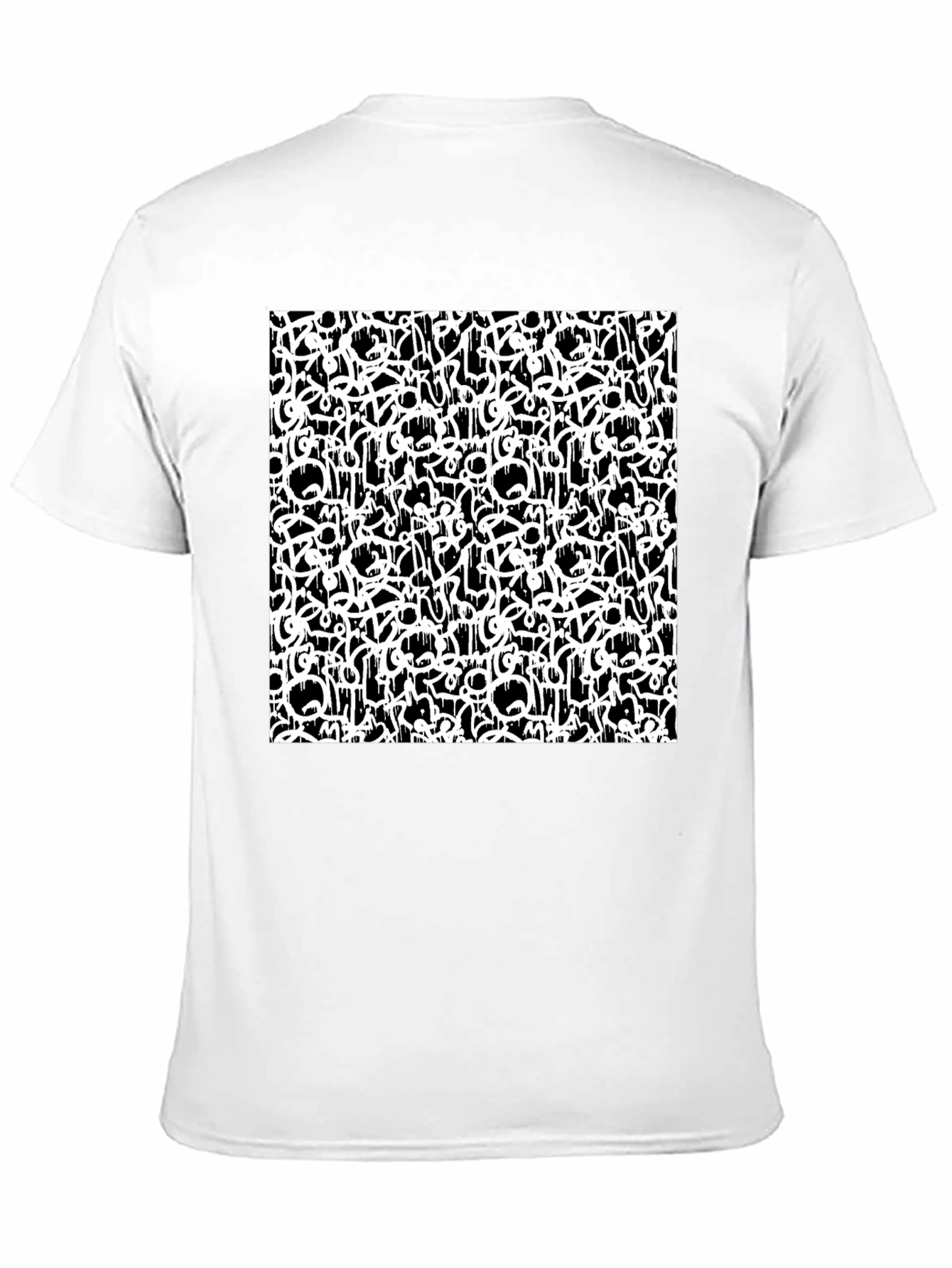 Black Abstract Graffiti Print Black T-Shirt view 11