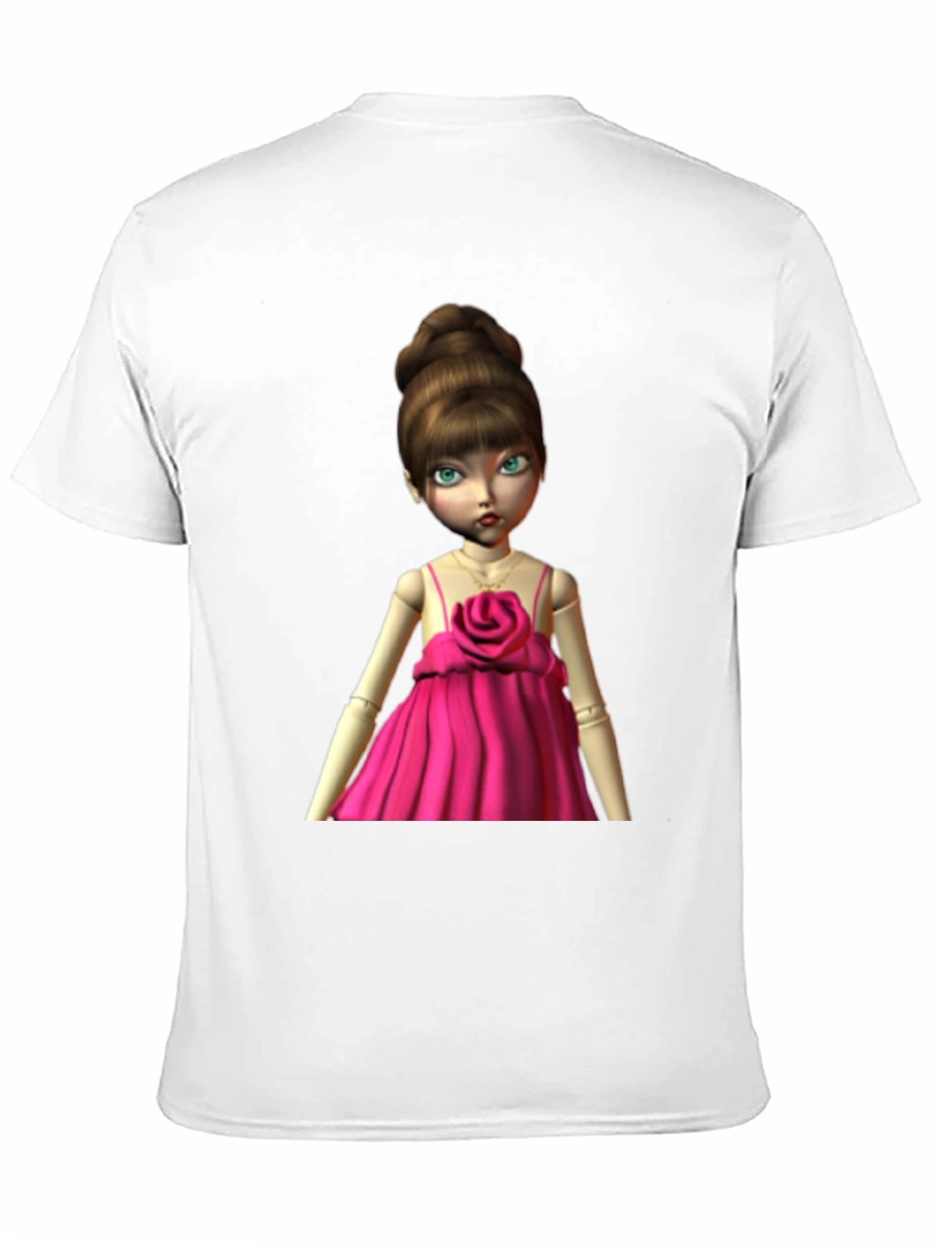 Black Doll in Pink Dress Graphic T-Shirt view 11