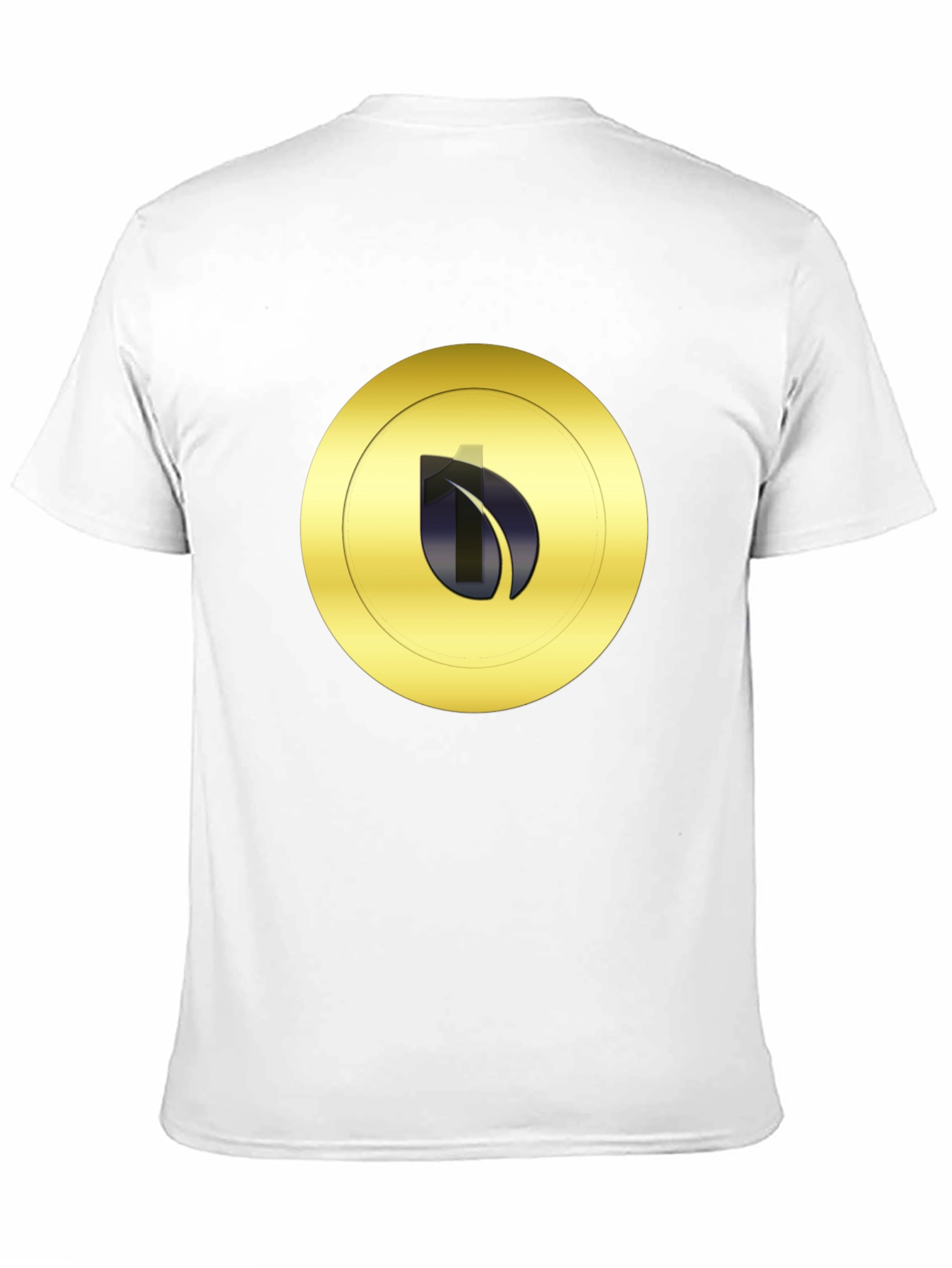 Black Black T-Shirt with Gold Leaf Emblem view 11