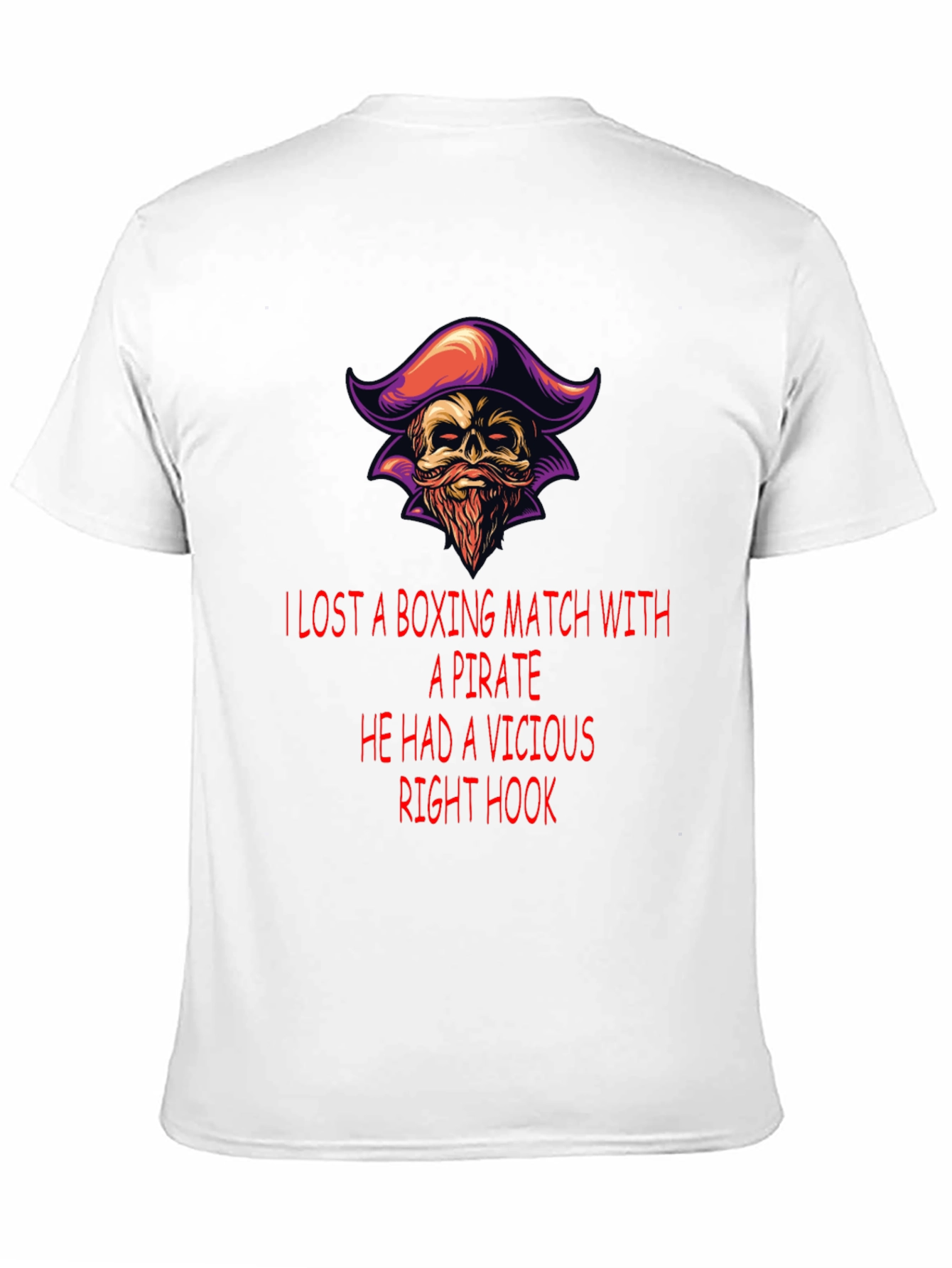 Black Pirate Boxing Match T-Shirt: Vicious Right Hook Tee view 11