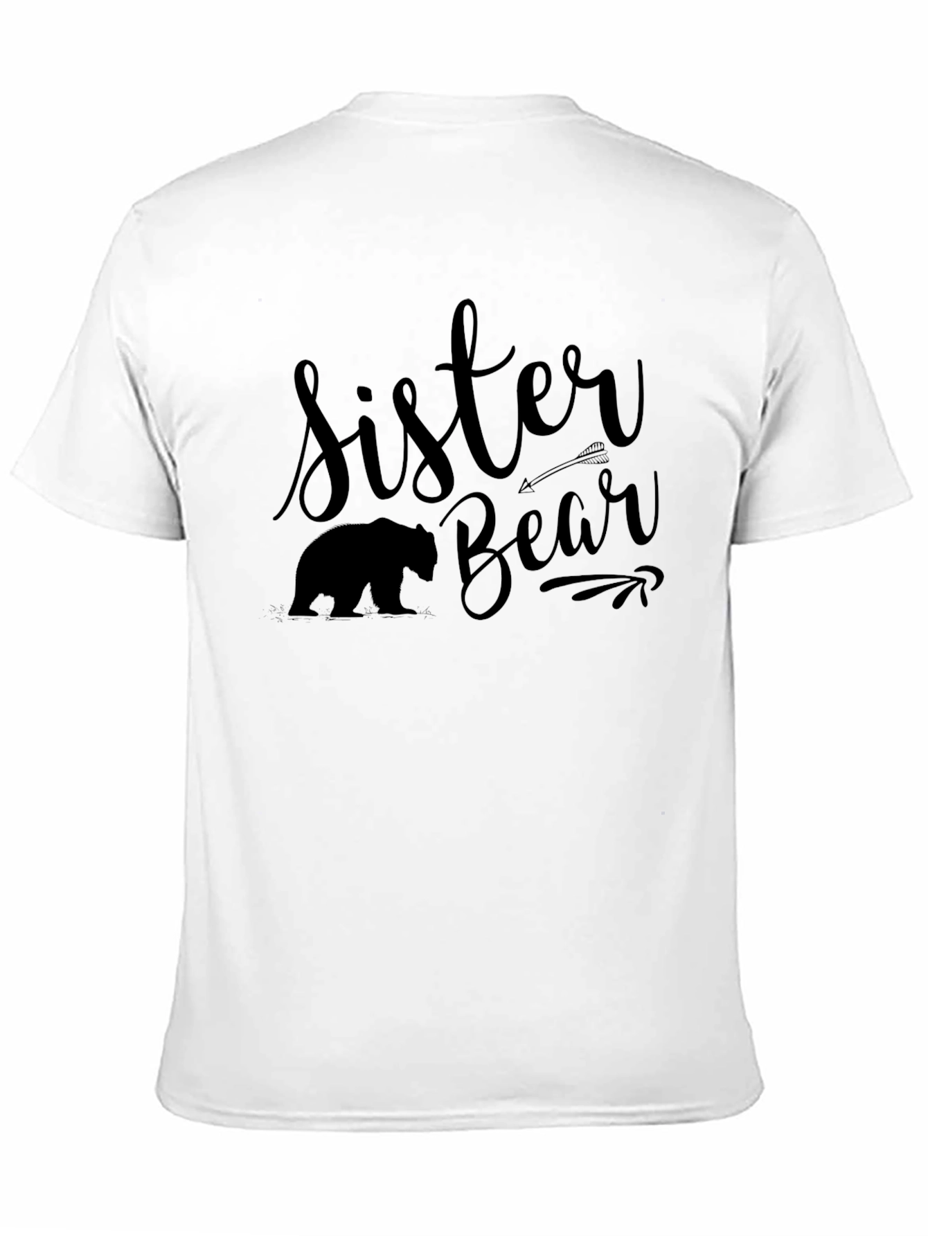 Black Sister Bear Black Graphic T-Shirt view 11