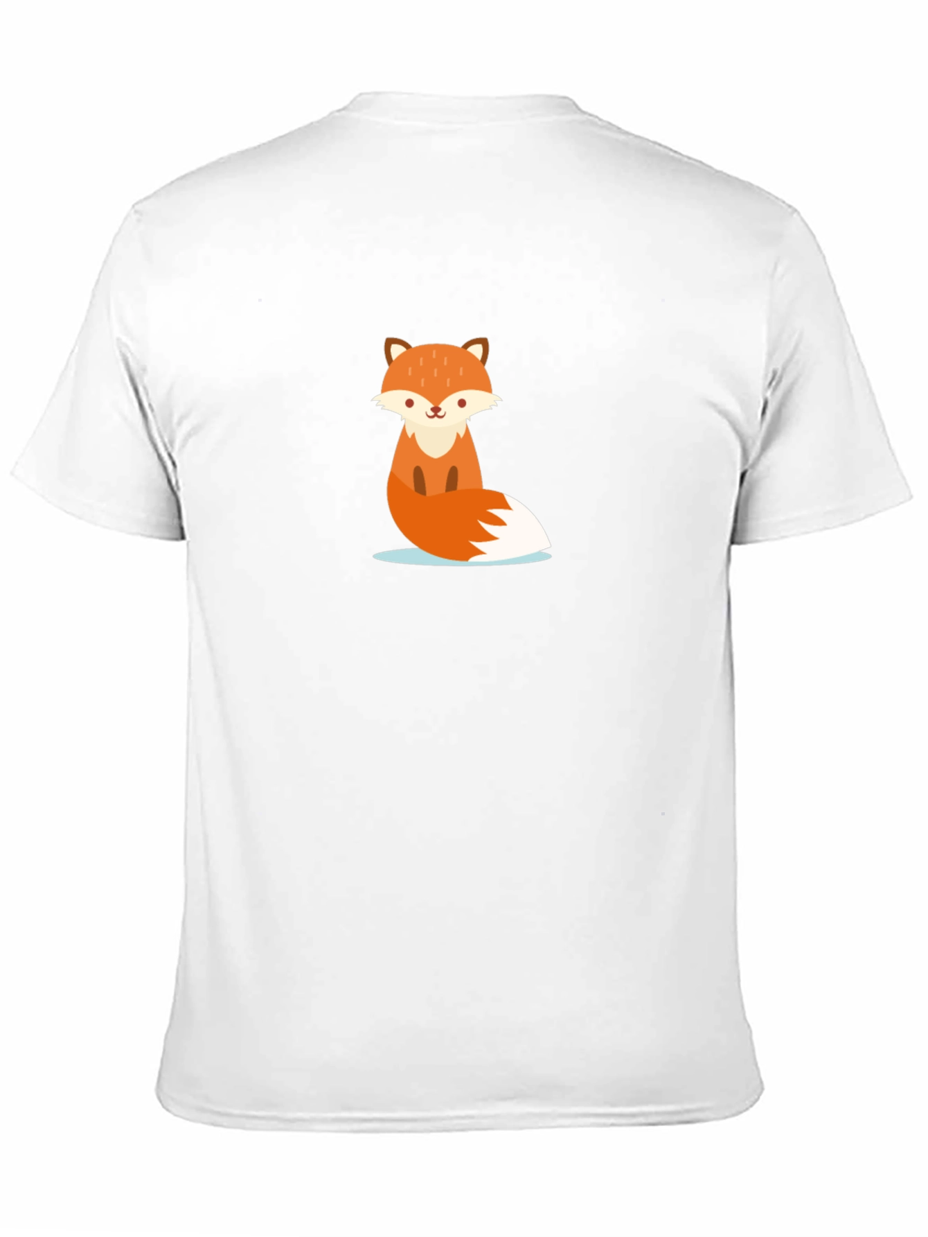 Black Cute Cartoon Fox Black T-Shirt view 11