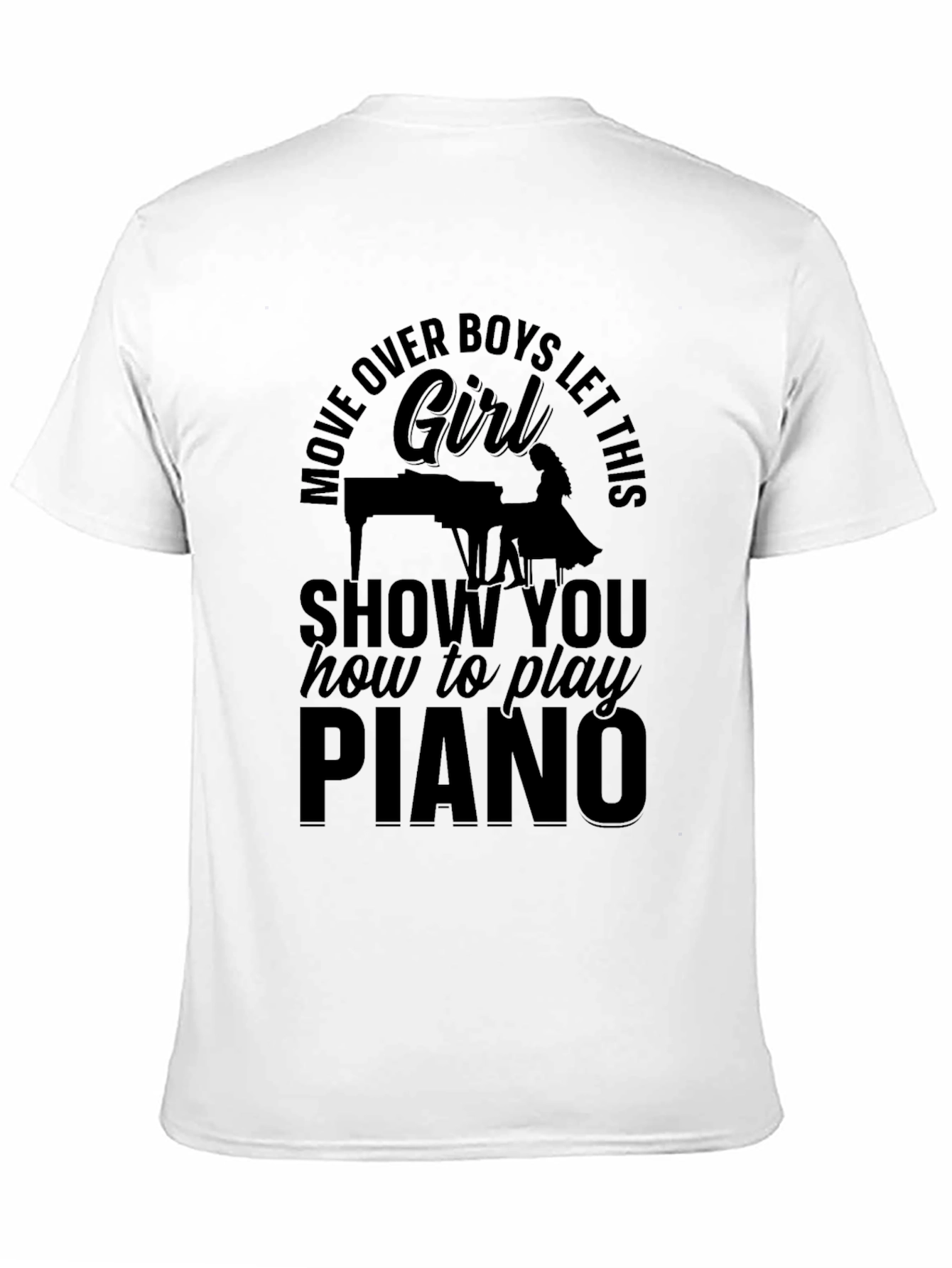 Black Move Over Boys Piano Girl T-Shirt view 11