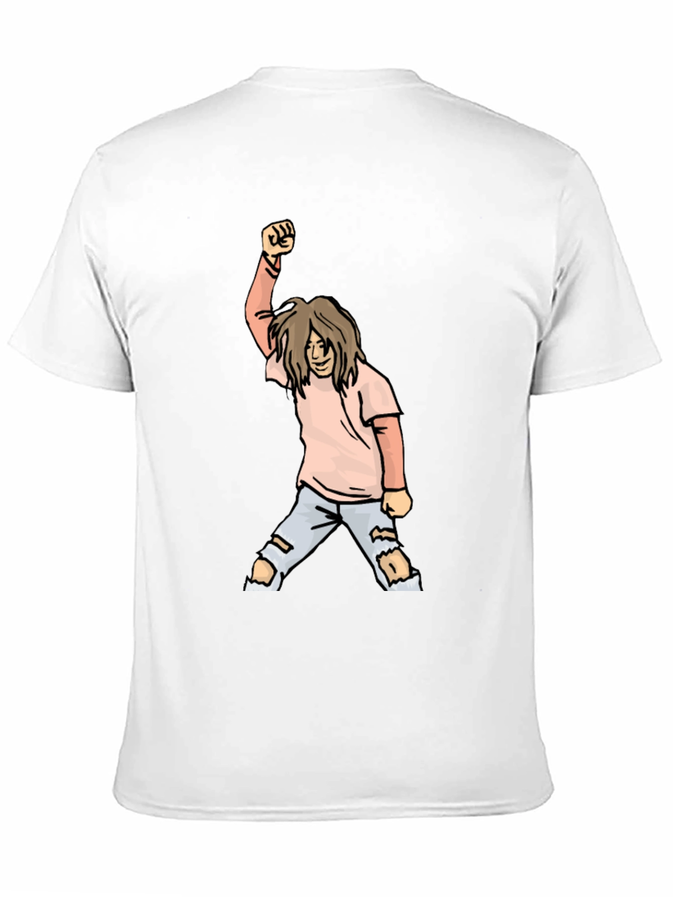 Black Graphic Tee - Cartoon Punk Rocker Fist view 11