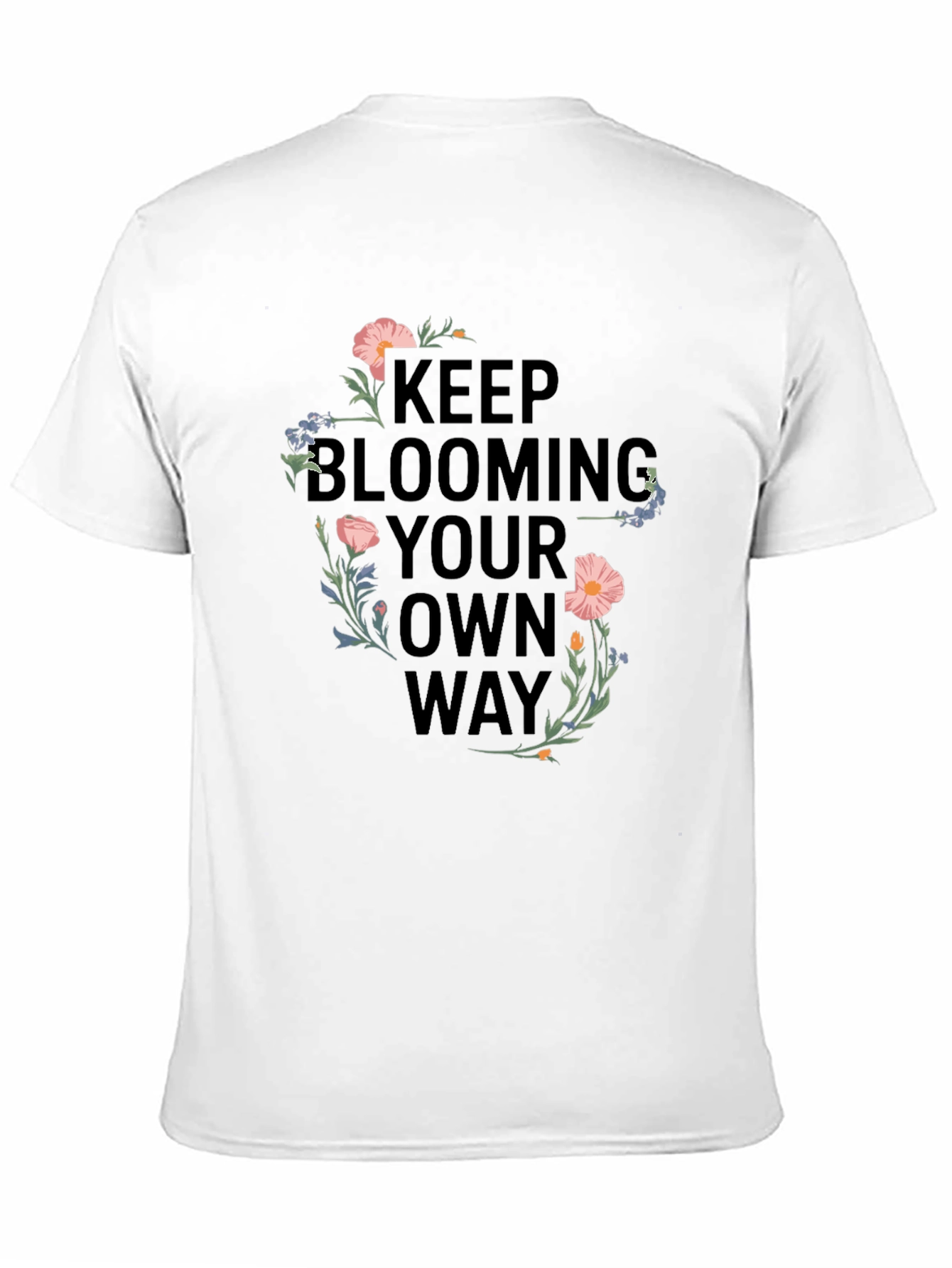 Black Keep Blooming T-Shirt - Floral Design view 11