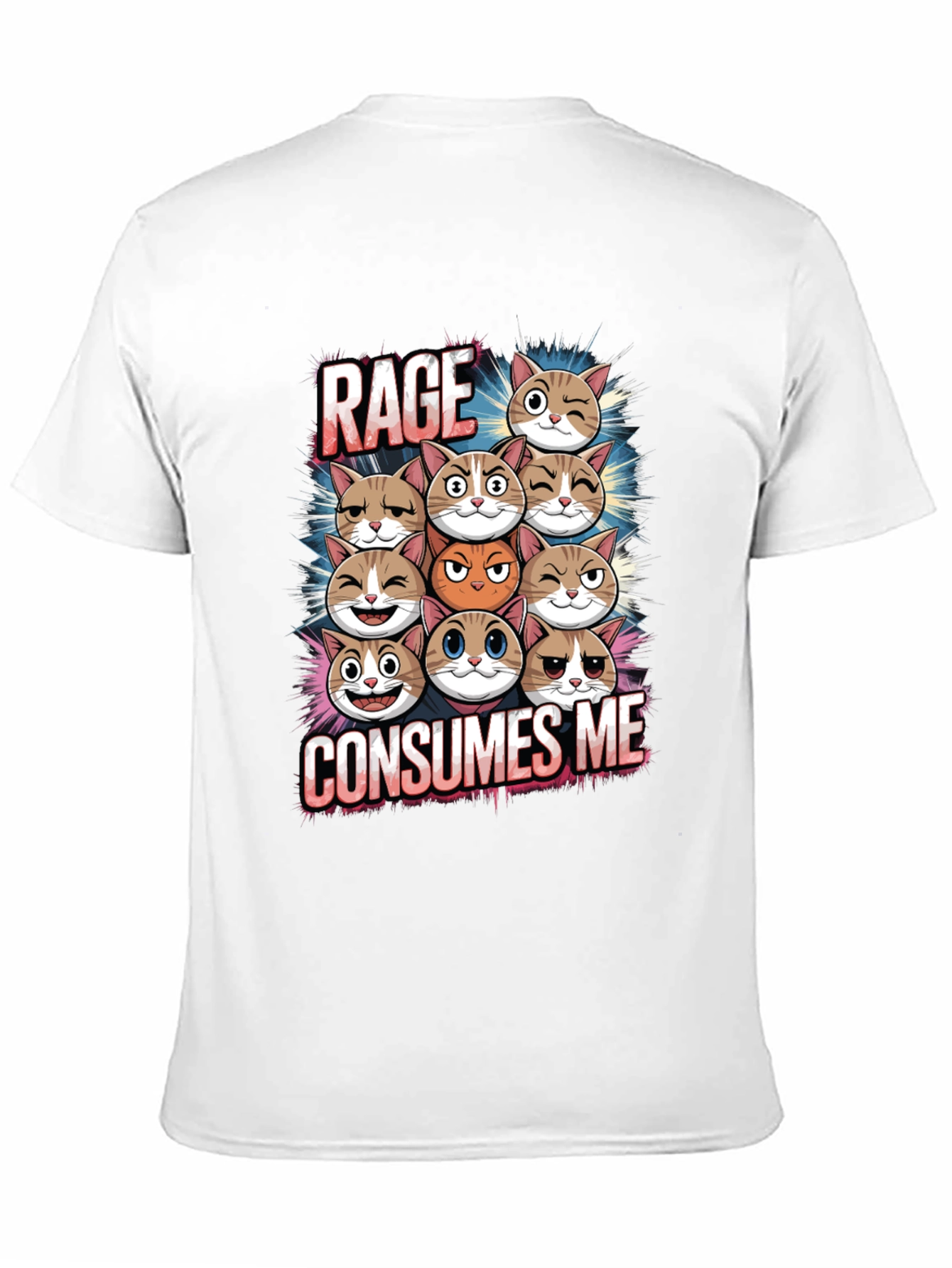 Black Rage Consumes Me Cats Graphic T-Shirt view 11