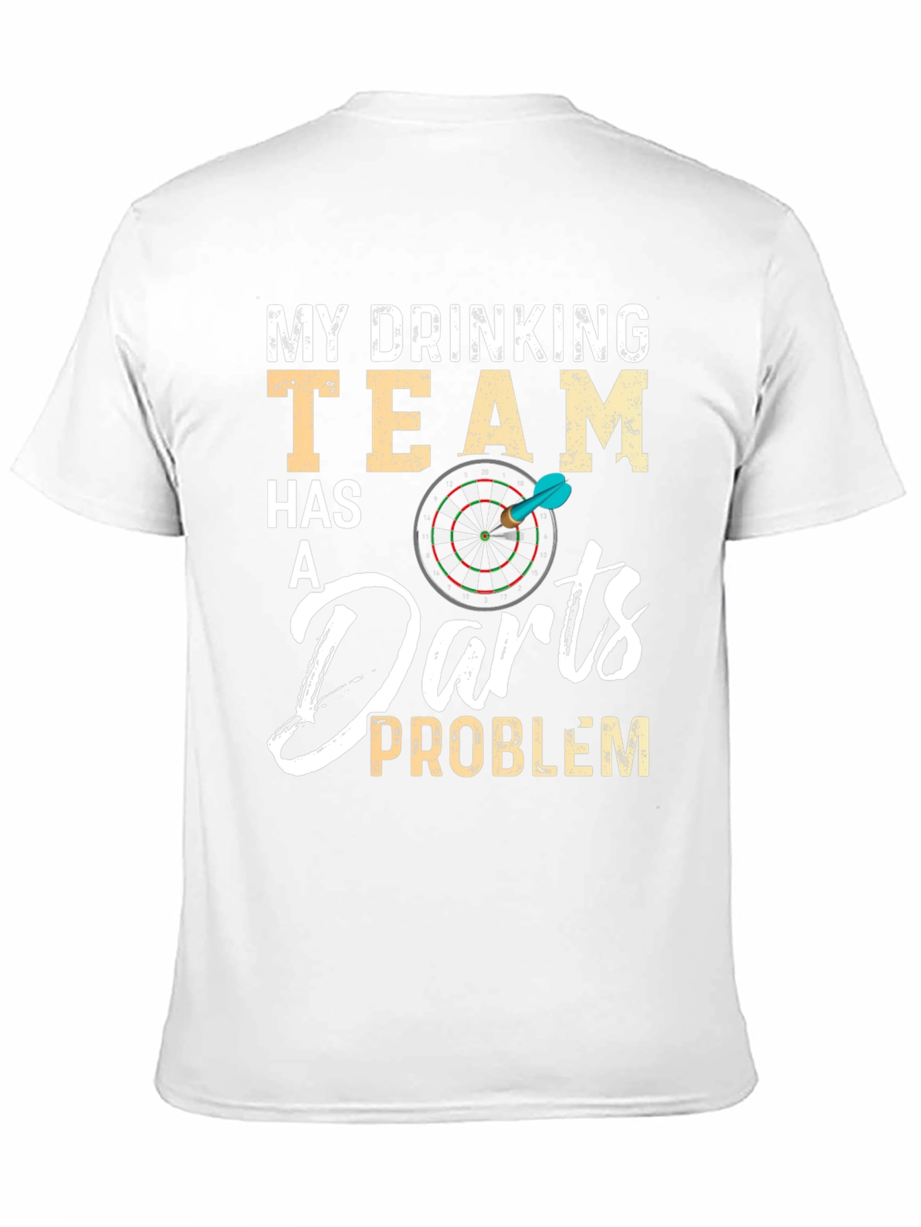 Black Funny Drinking Darts Team Problem Black T-Shirt view 11