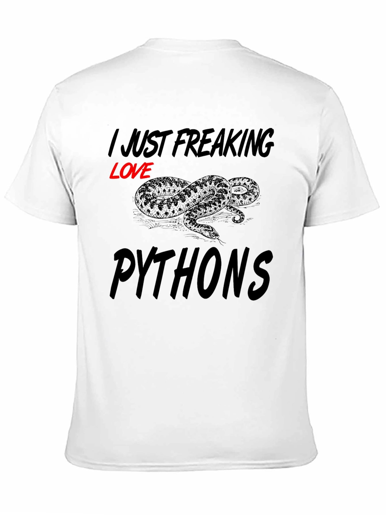 Black I Just Freaking Love Pythons Graphic Tee view 11