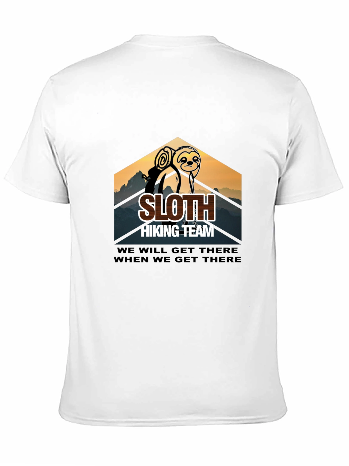 Black Sloth Hiking Team T-Shirt - Men's Black Crew Neck Tee view 11