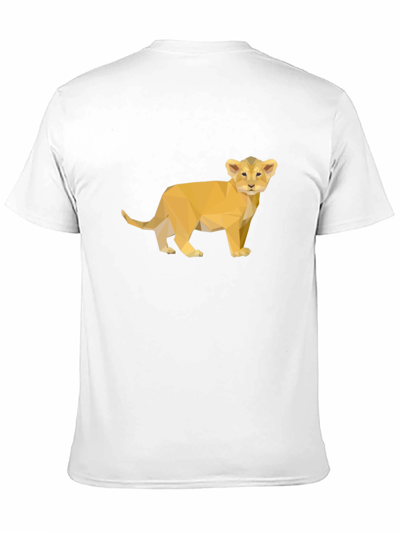 Black Lion Cub Poly Art Black T-Shirt view 11