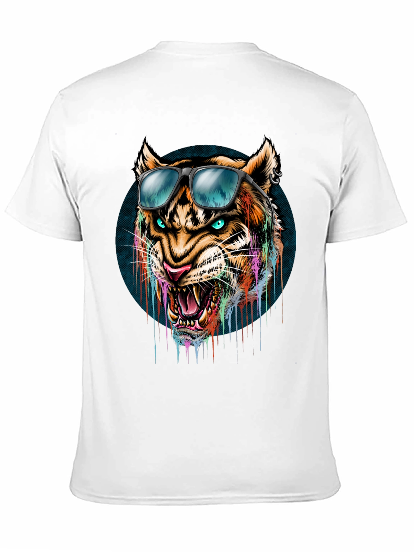 Black Cool Tiger Graphic Tee - Men's Black T-Shirt view 11