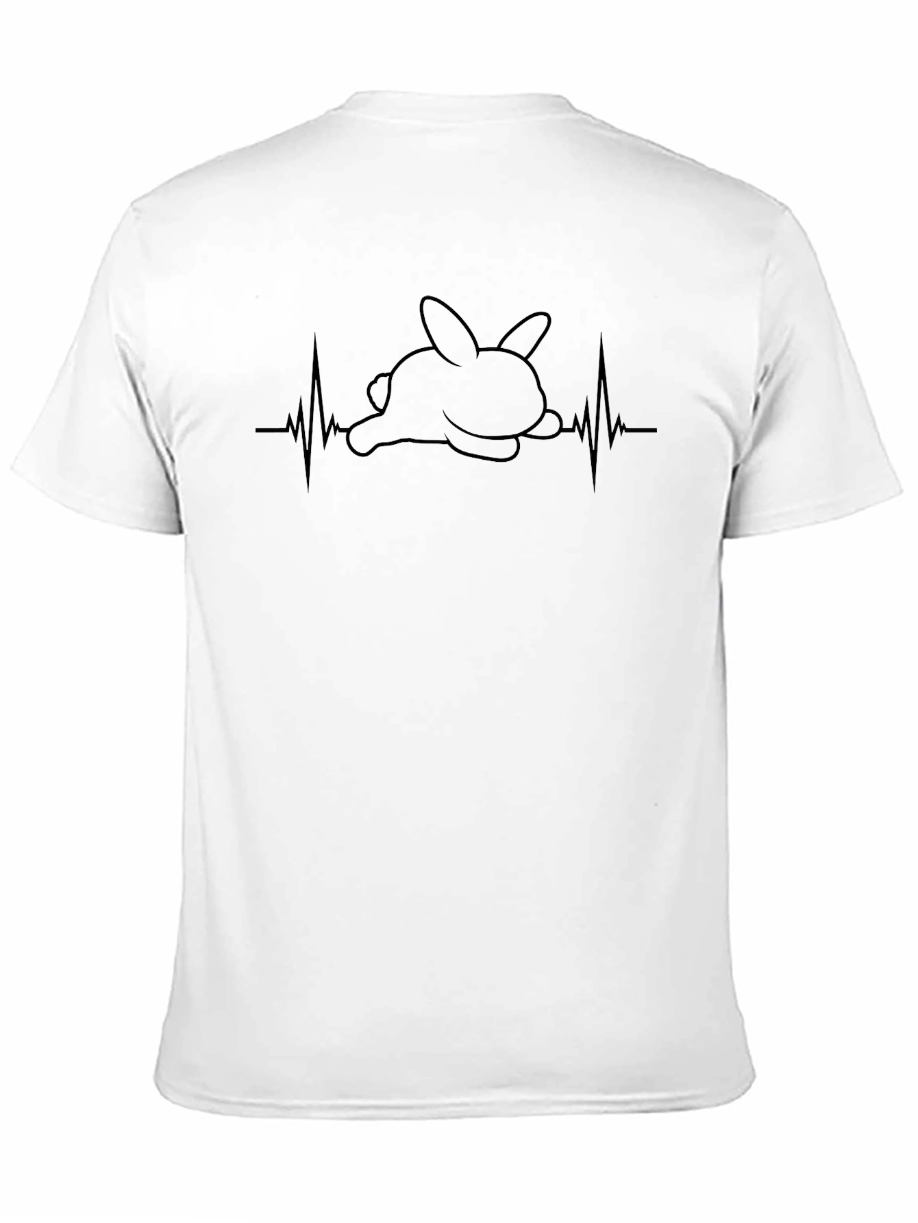 Black Bunny Heartbeat T-Shirt - Cute Rabbit Tee view 11